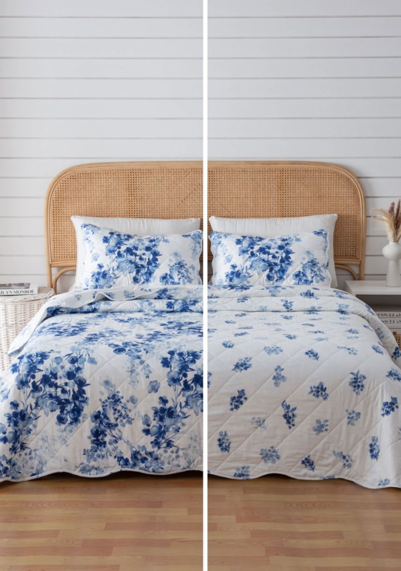 Watercolor Floral Burst Quilt Set