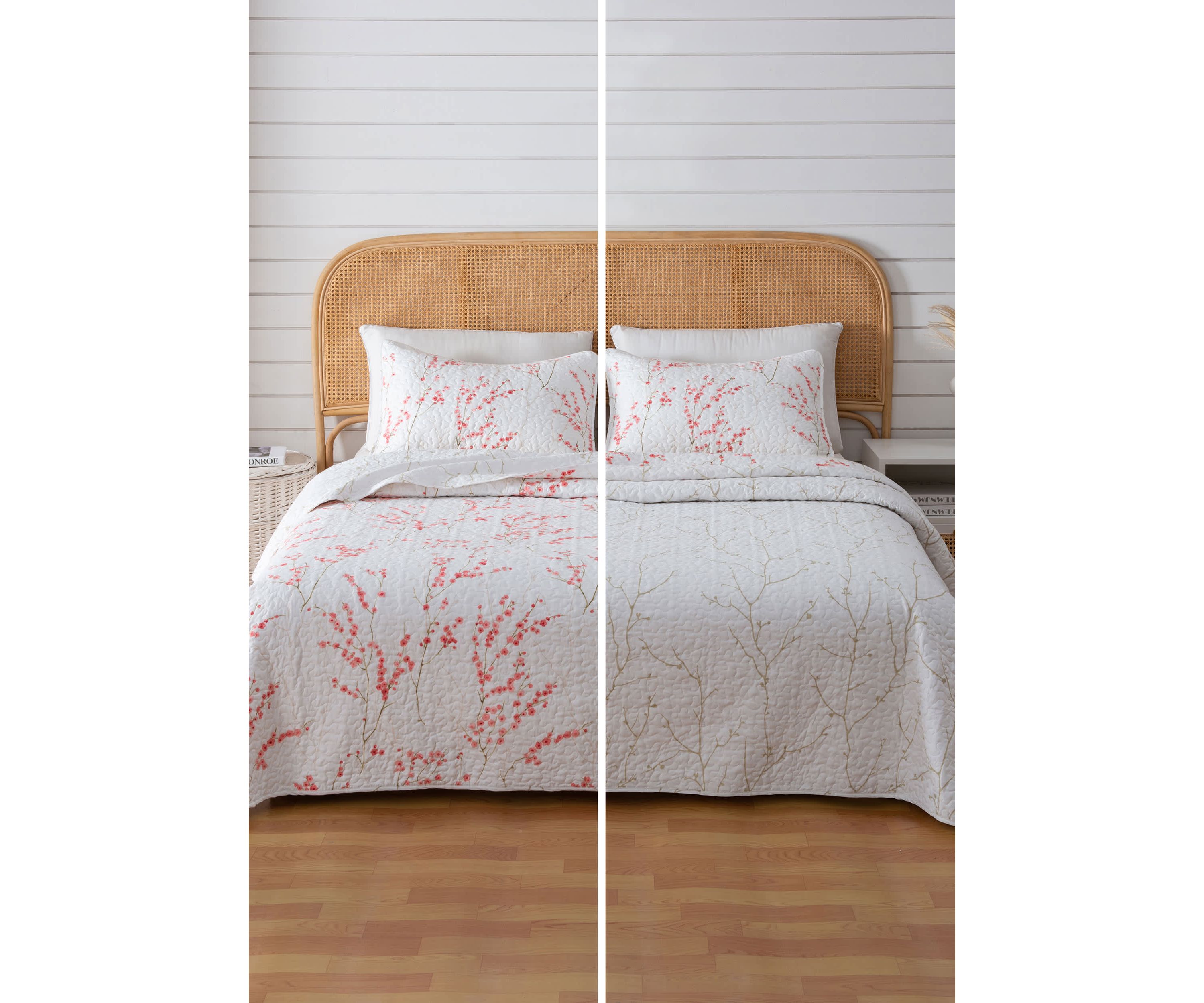 Floral Cherry Blossom Quilt Set