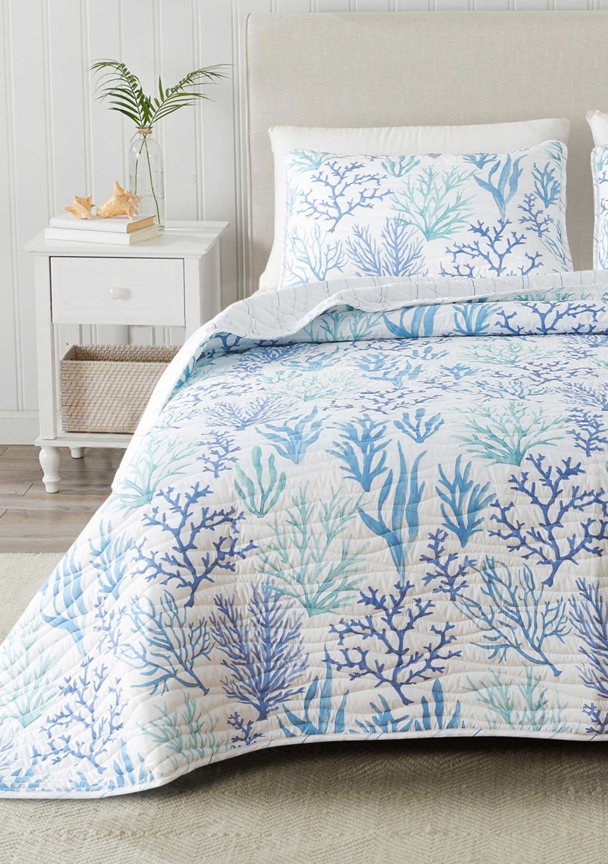 Blue And Coral Bedding