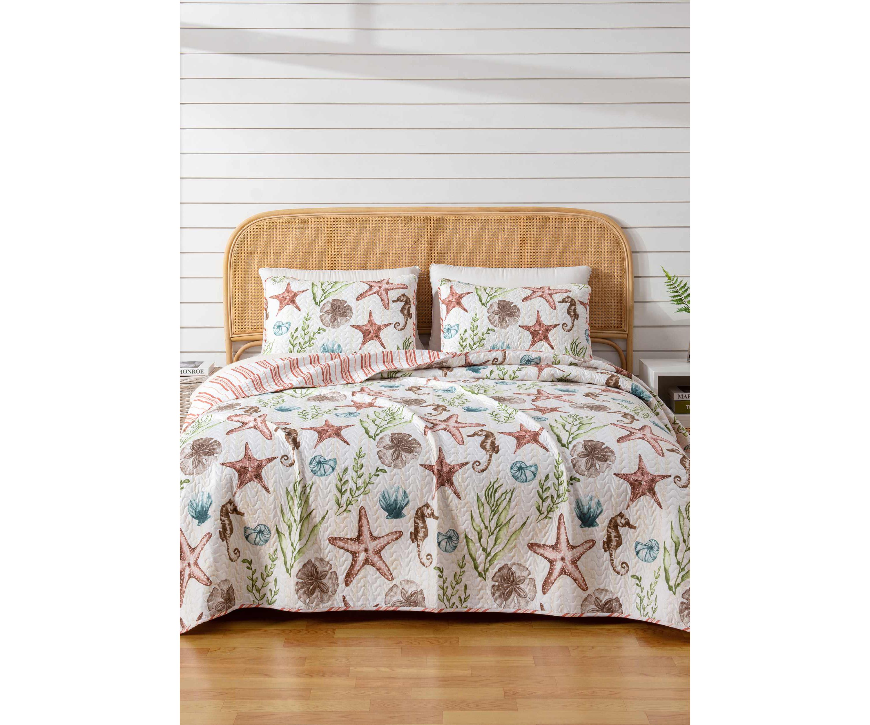 Coastal Sealife Printed Quilt Set