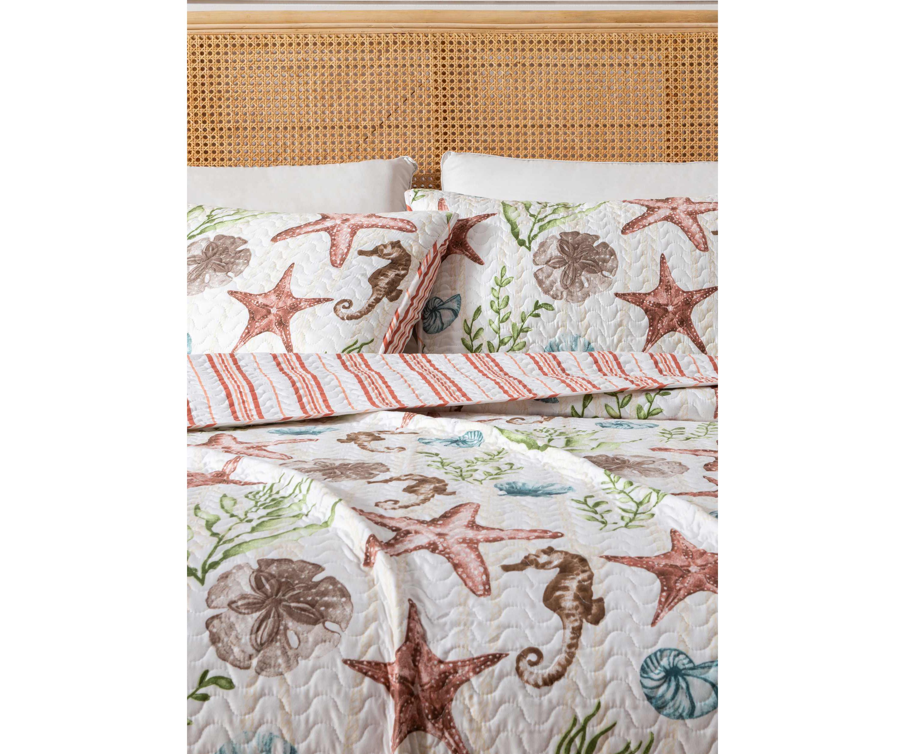 Coastal Sealife Printed Quilt Set