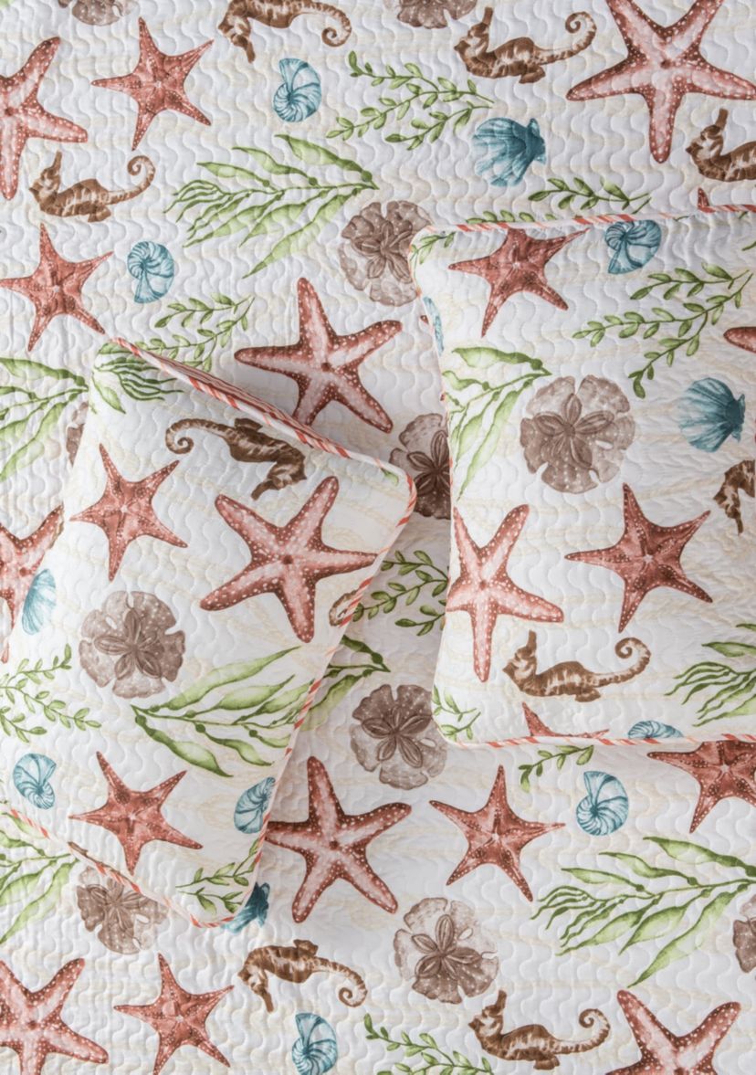 Coastal Sealife Printed Quilt Set