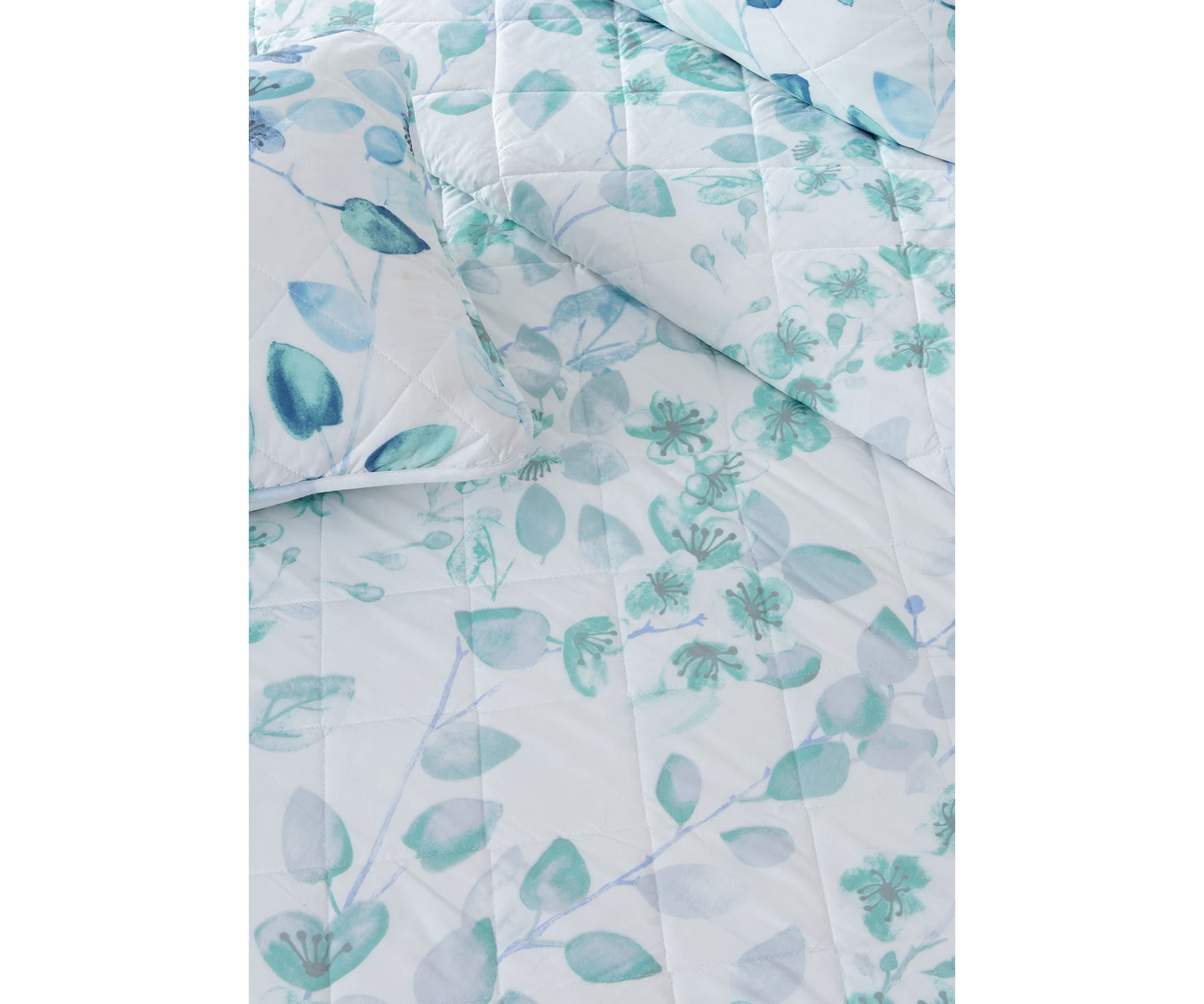 Watercolor Leaf Printed Quilt Set