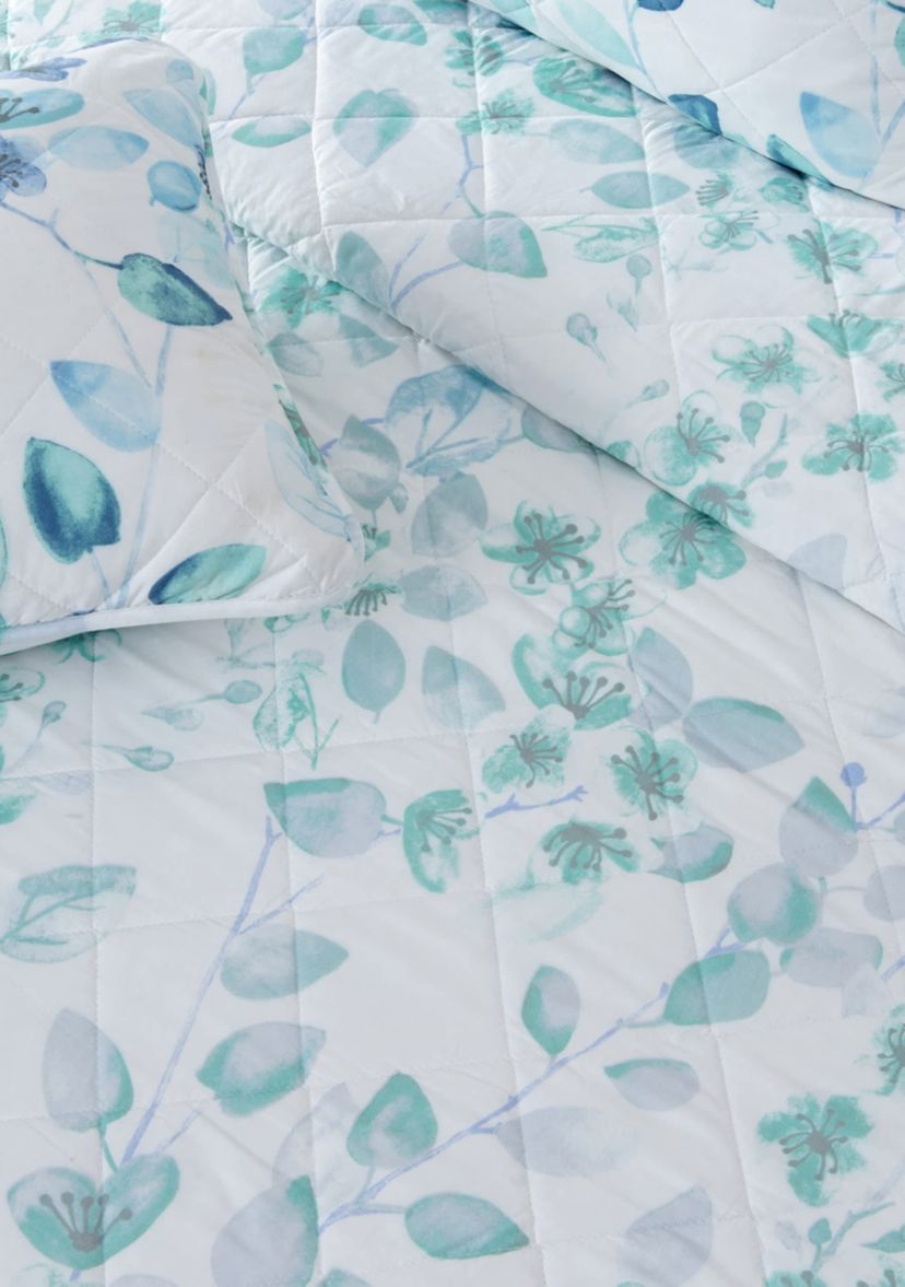 Watercolor Leaf Printed Quilt Set