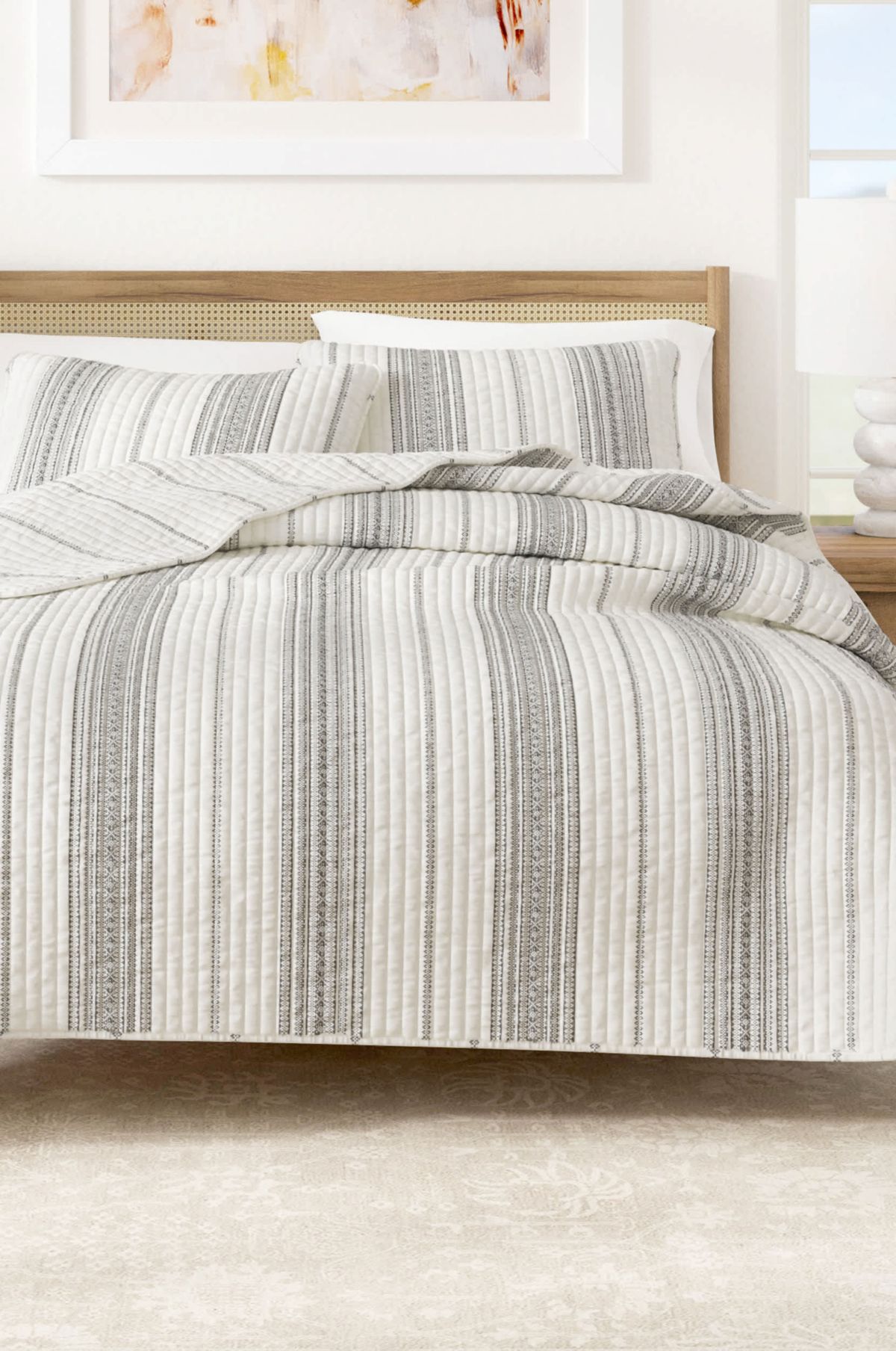 Boho Striped Quilt Set