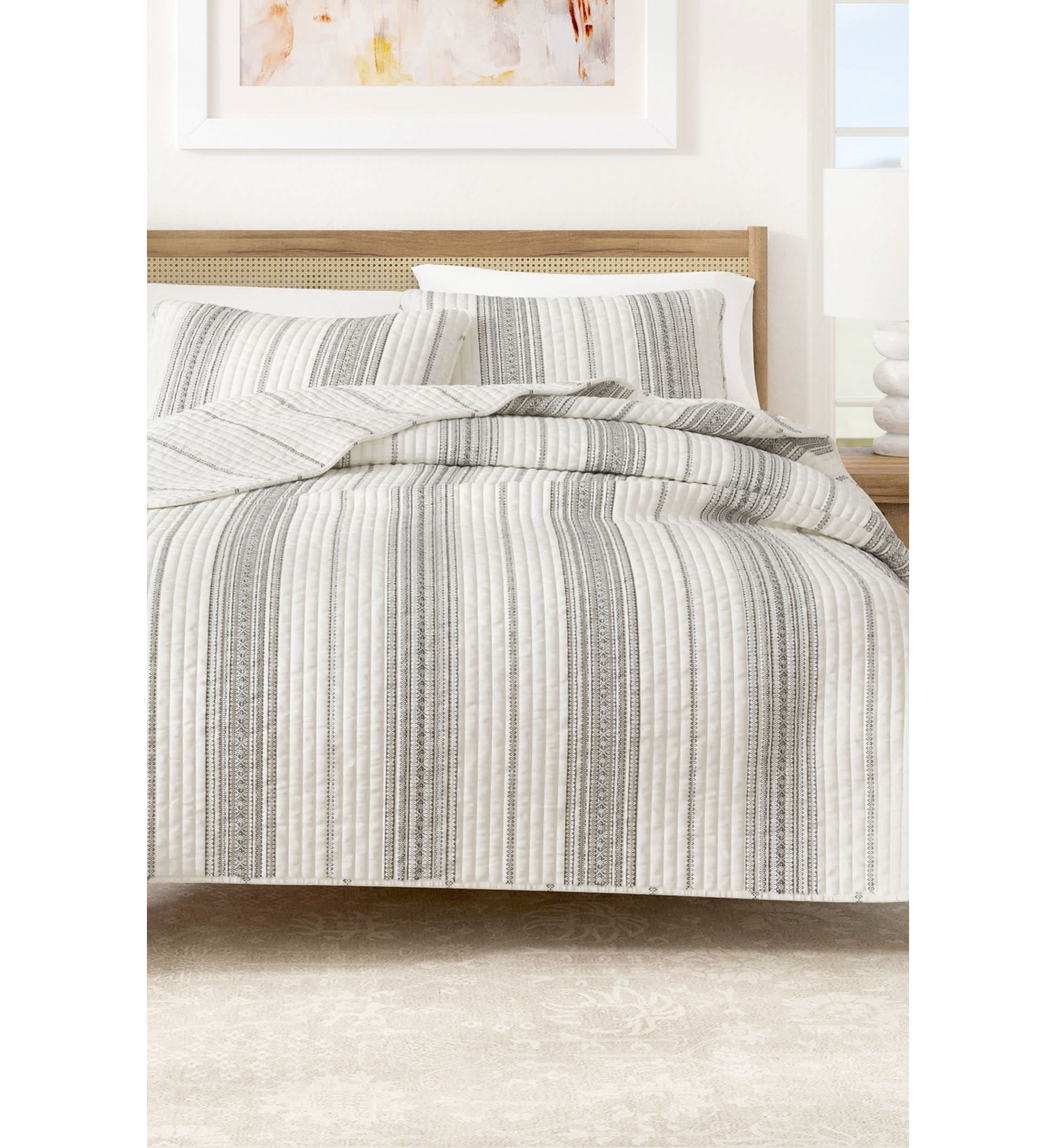Boho Striped Quilt Set
