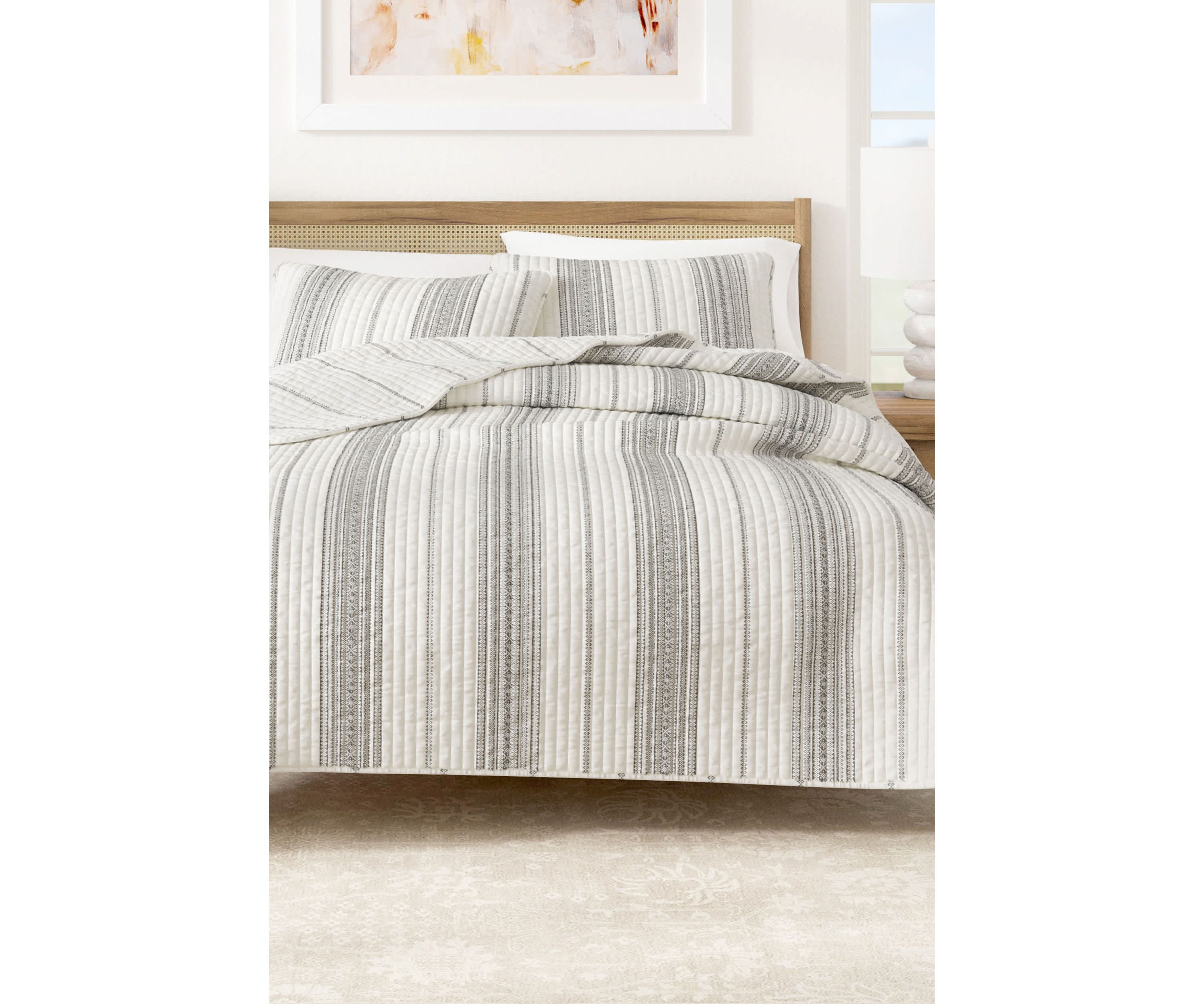 Boho Striped Quilt Set