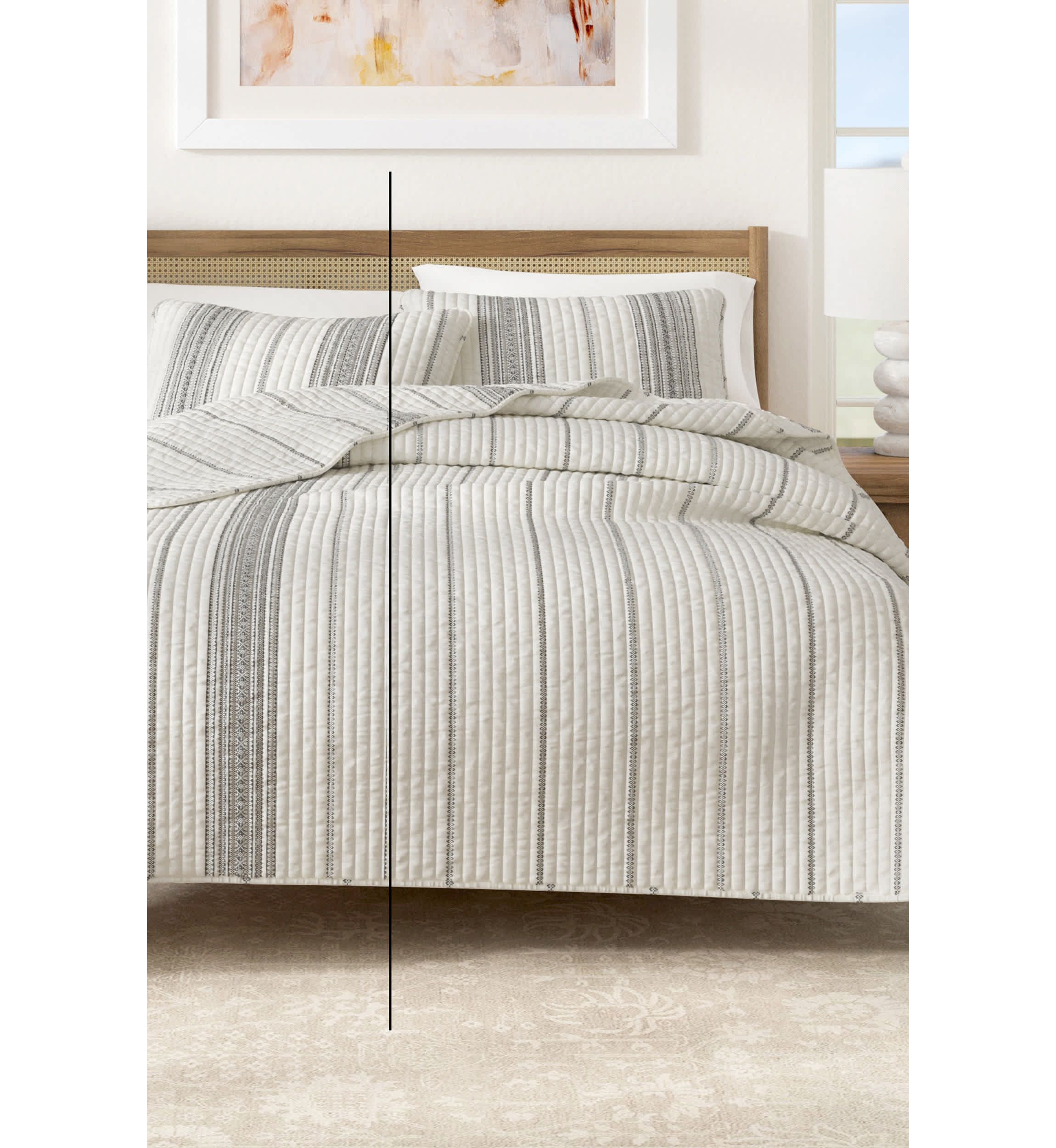 Boho Striped Quilt Set