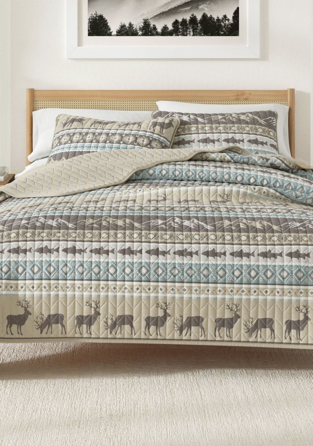 Rustic Lodge Stripe Quilt Set