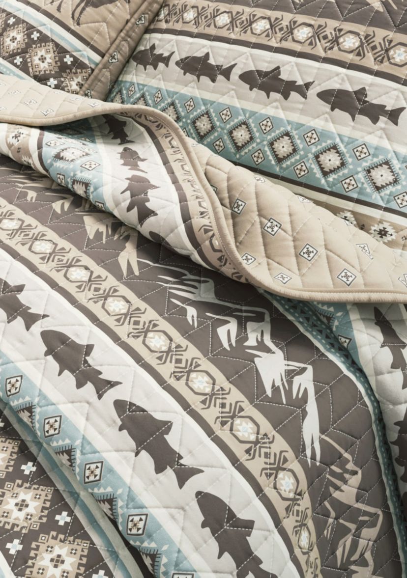 Rustic Lodge Stripe Quilt Set