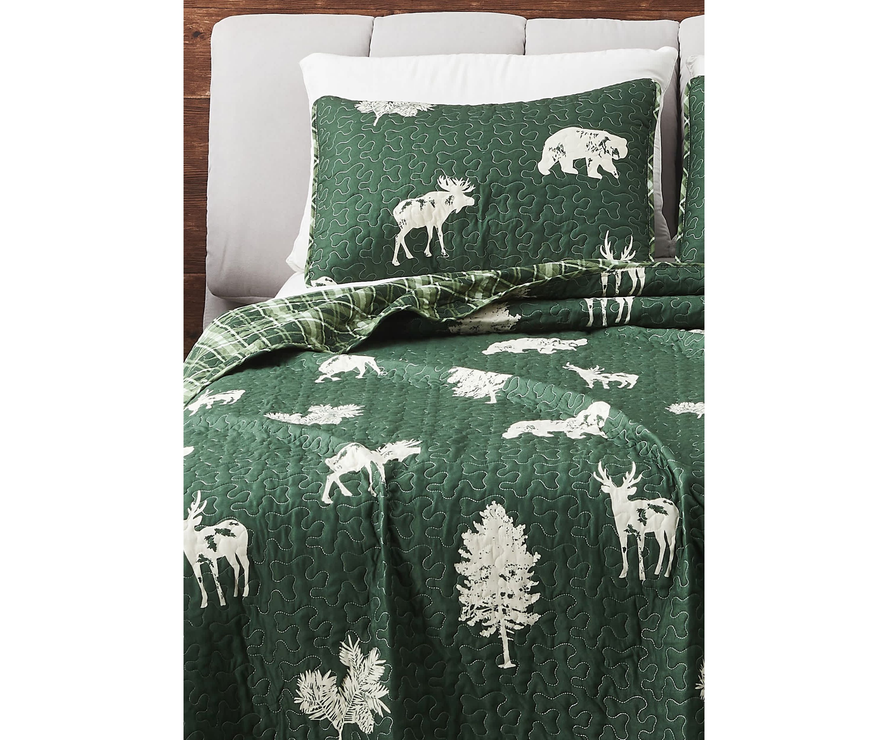 Lodge Forest Green Quilt Set