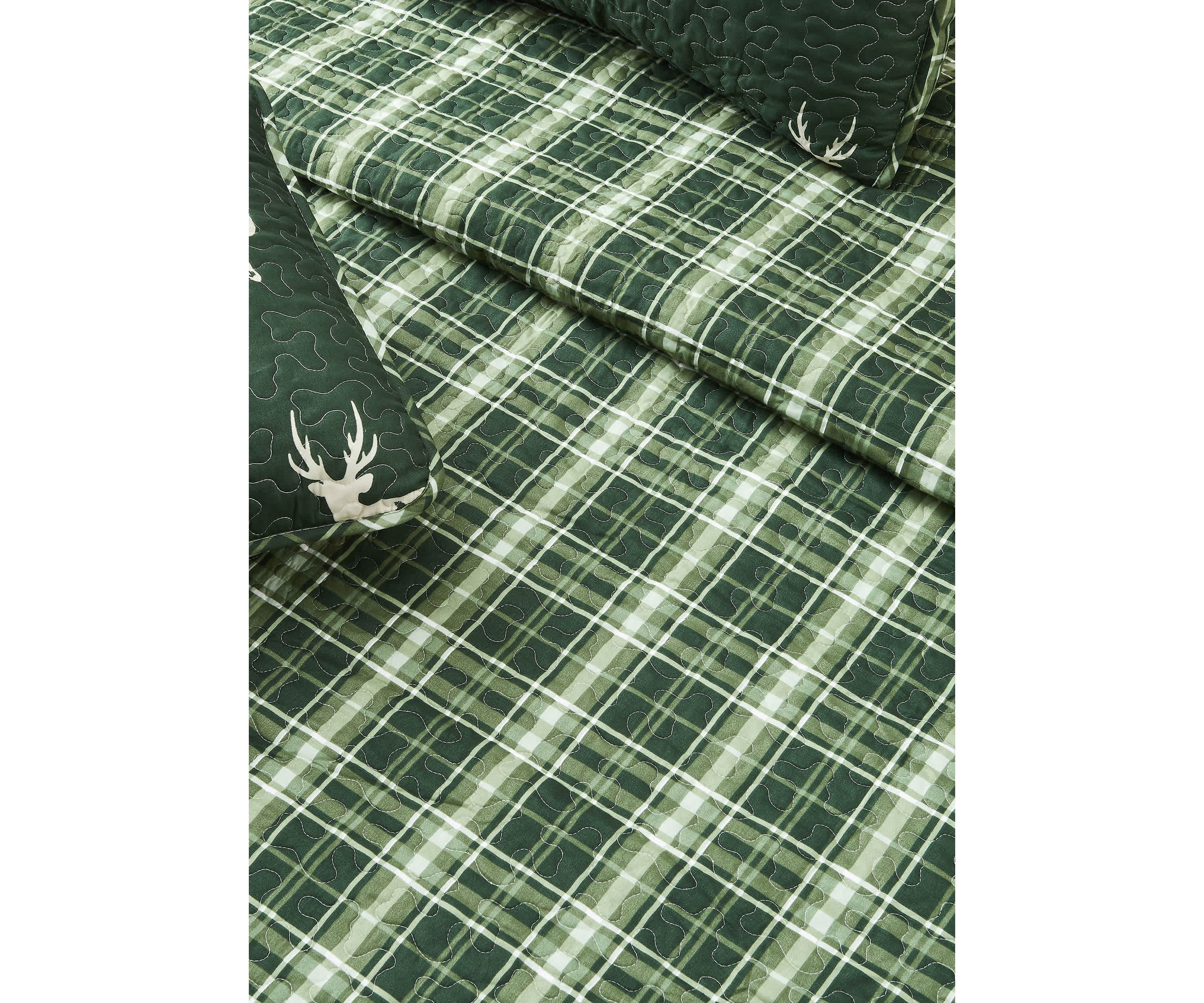 Lodge Forest Green Quilt Set