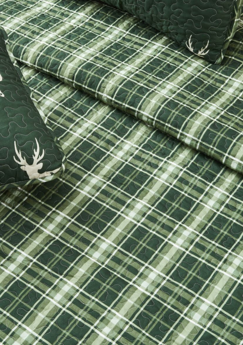 Lodge Forest Green Quilt Set