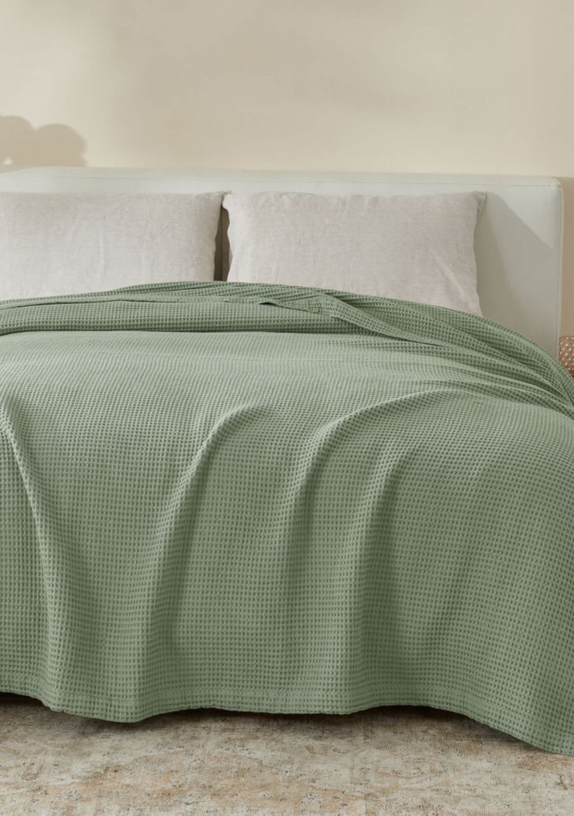 Patina Vie Maison 100% Cotton Waffle Weave Blanket
