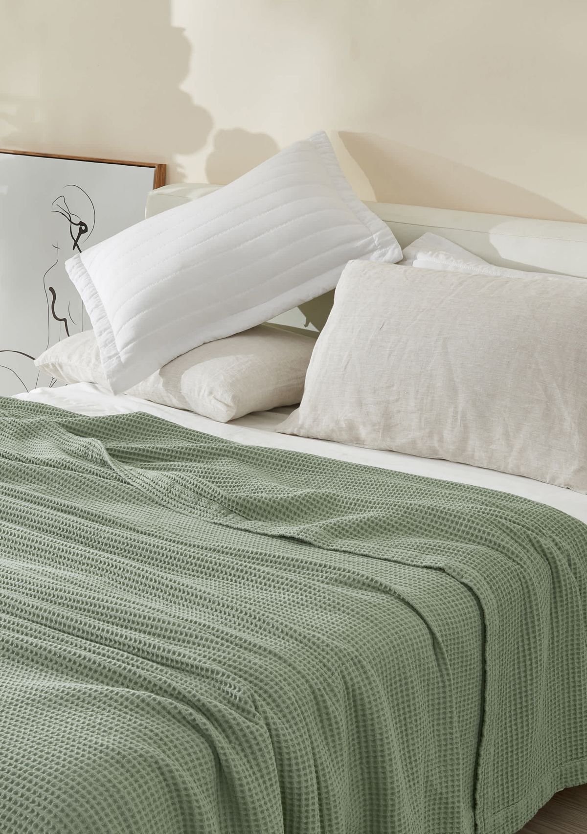 Patina Vie Maison 100% Cotton Waffle Weave Blanket