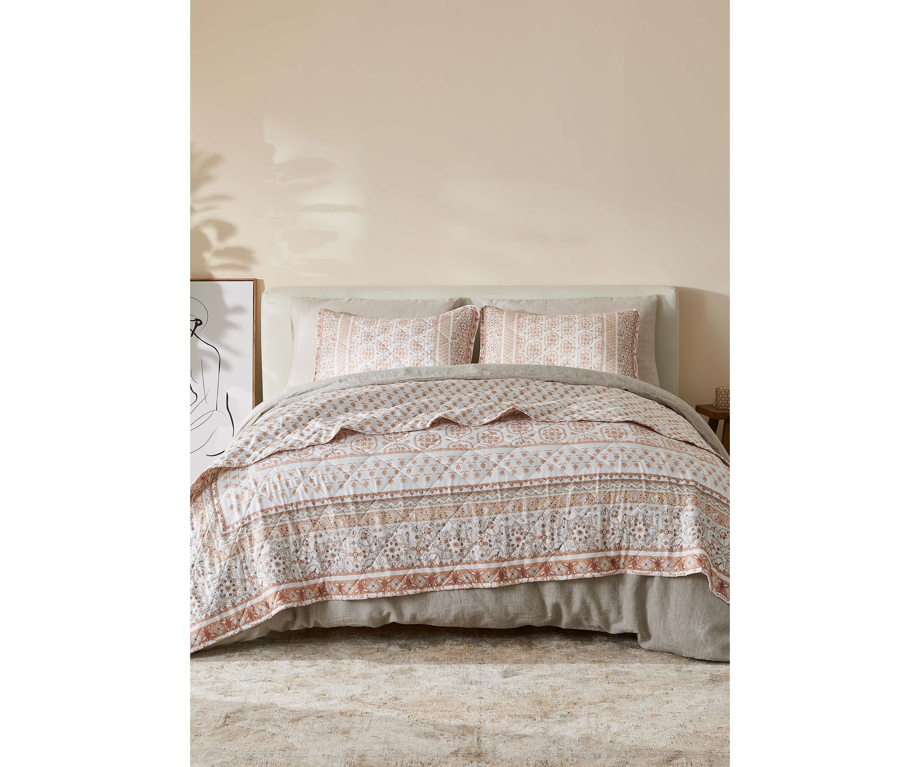 Patina Vie Maison Boho Inspired Printed Quilt & Sham Set