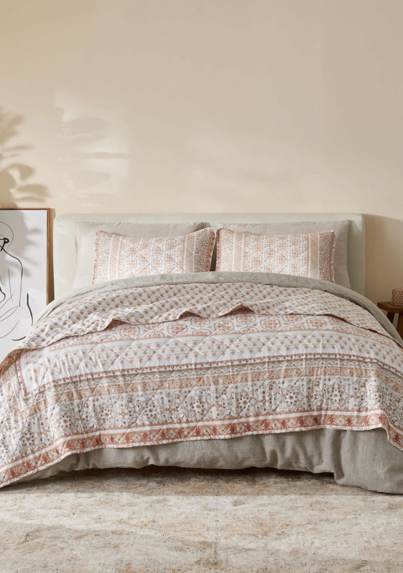 Patina Vie Maison Boho Inspired Printed Quilt & Sham Set