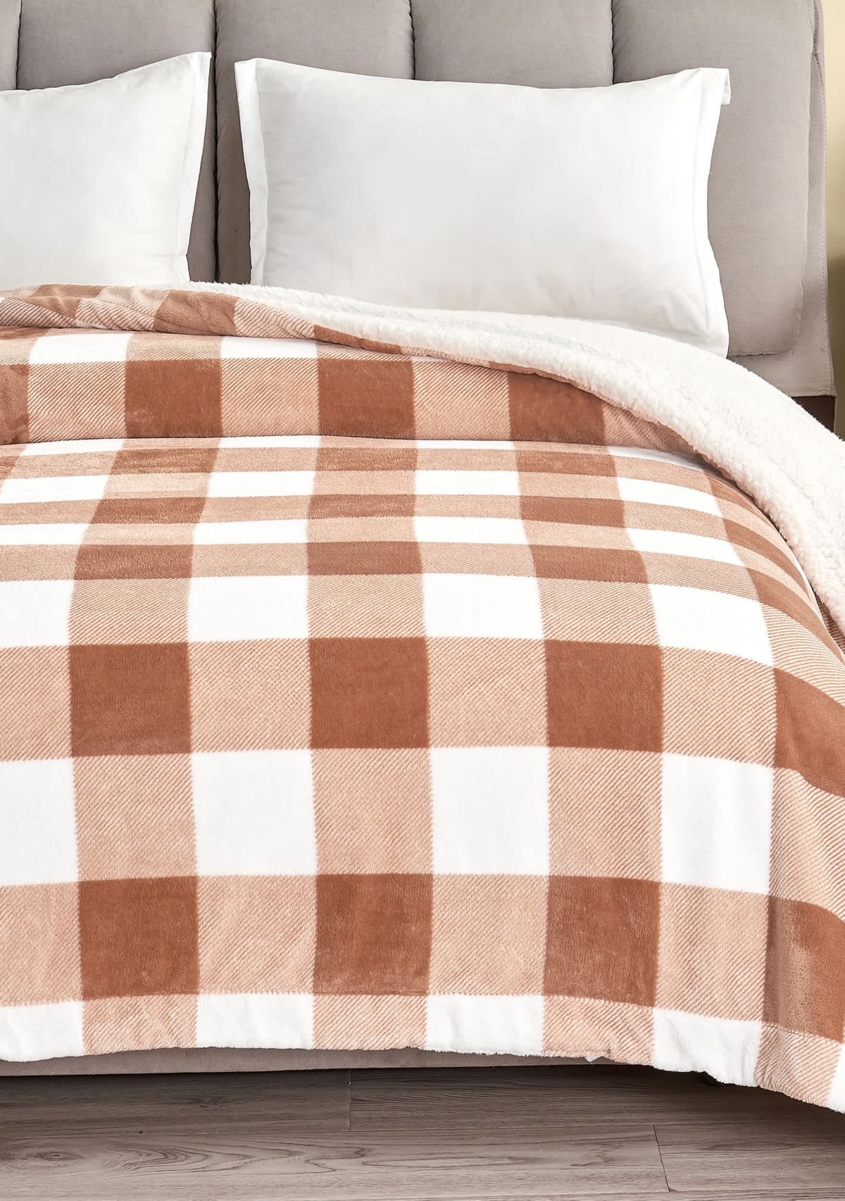 Velvet Plush Fleece Sherpa Reversible Throw Blanket