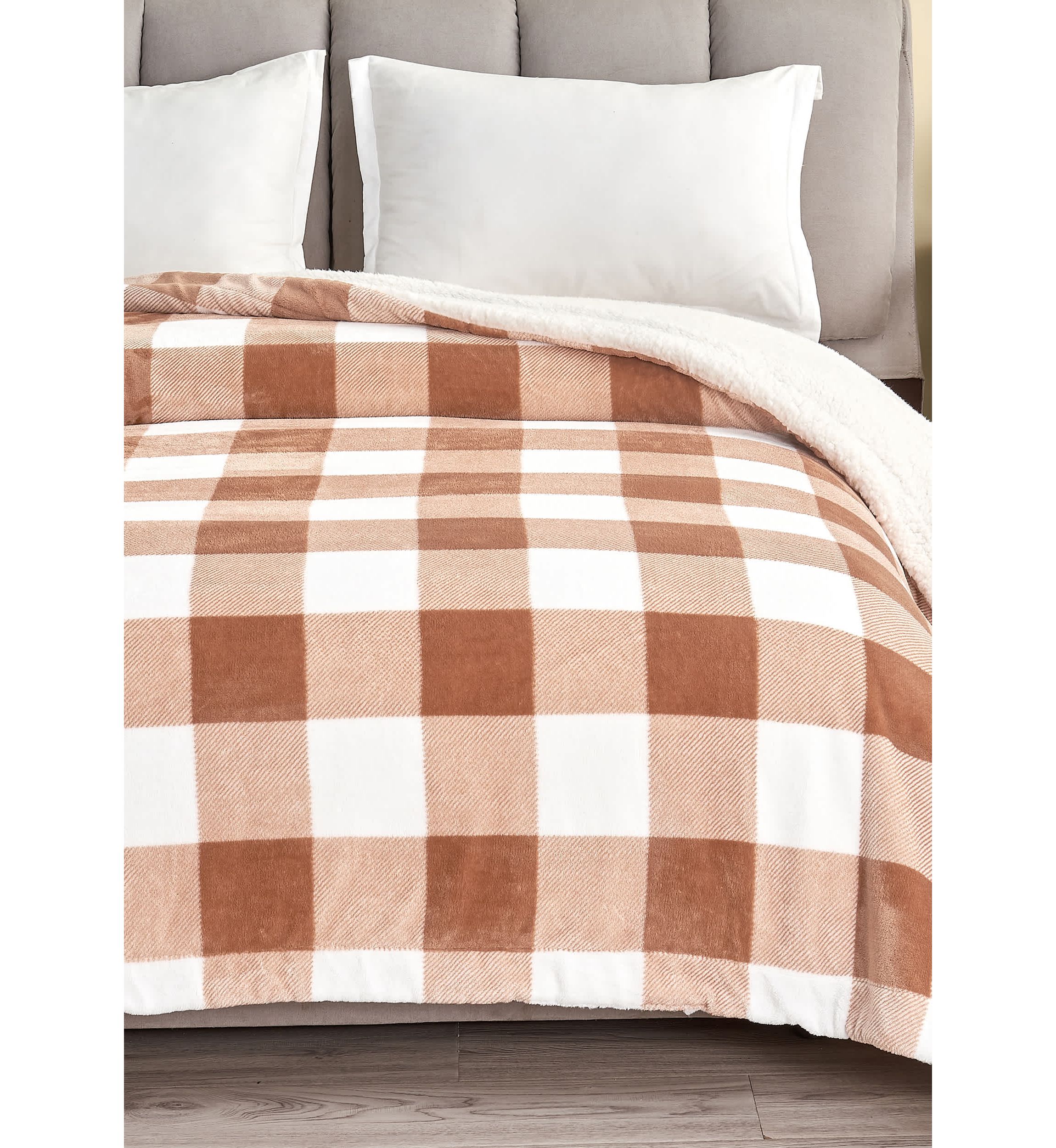 Velvet Plush Fleece Sherpa Reversible Throw Blanket