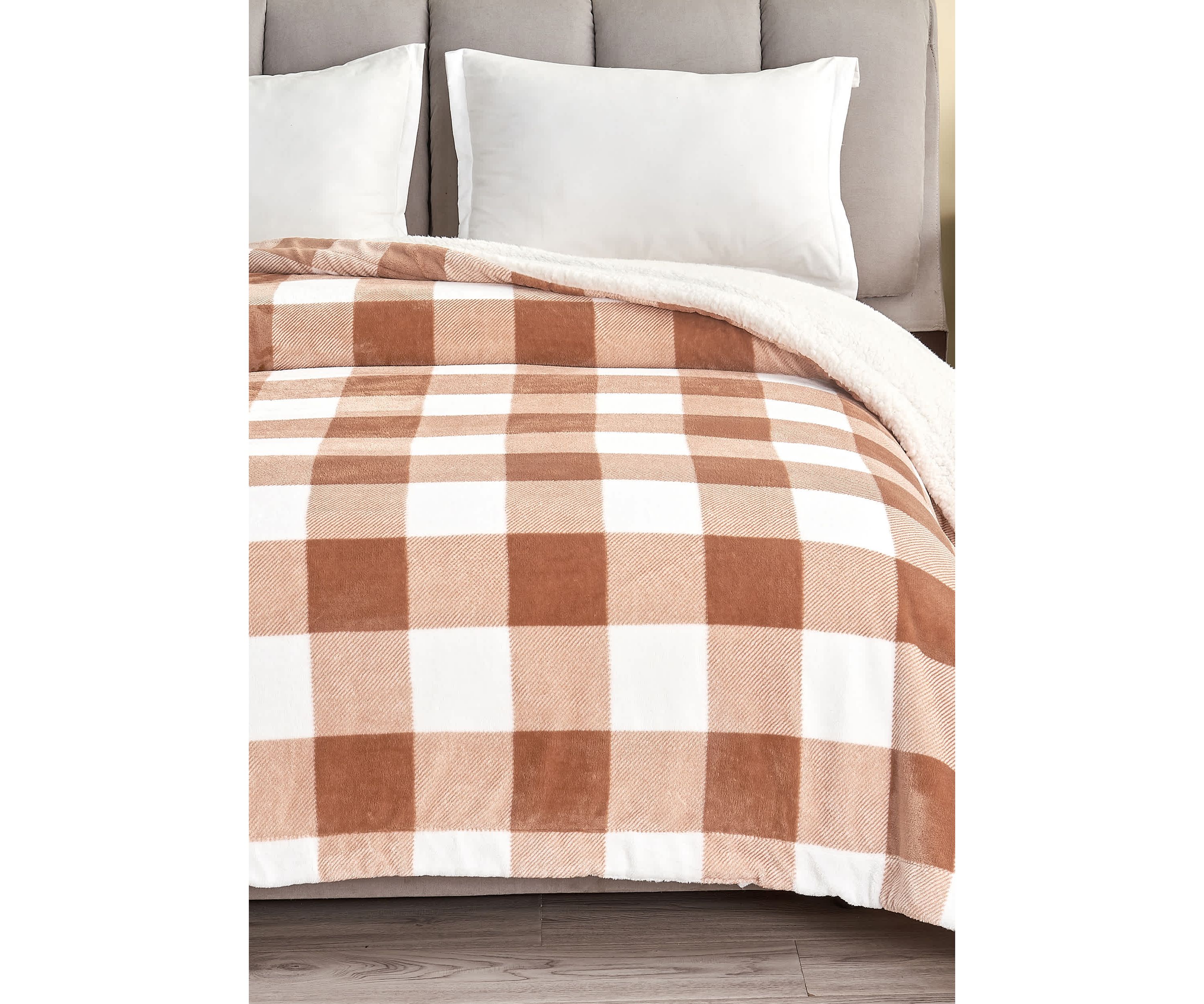 Velvet Plush Fleece Sherpa Reversible Throw Blanket
