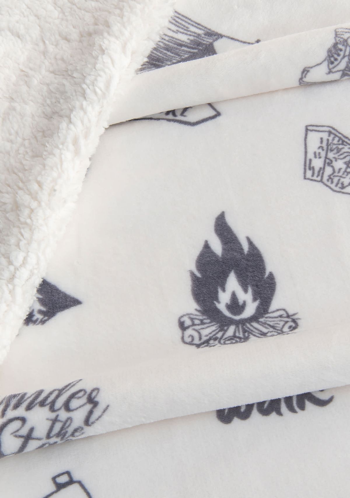 Velvet Plush Reversible Sherpa Lodge Printed Throw Blanket