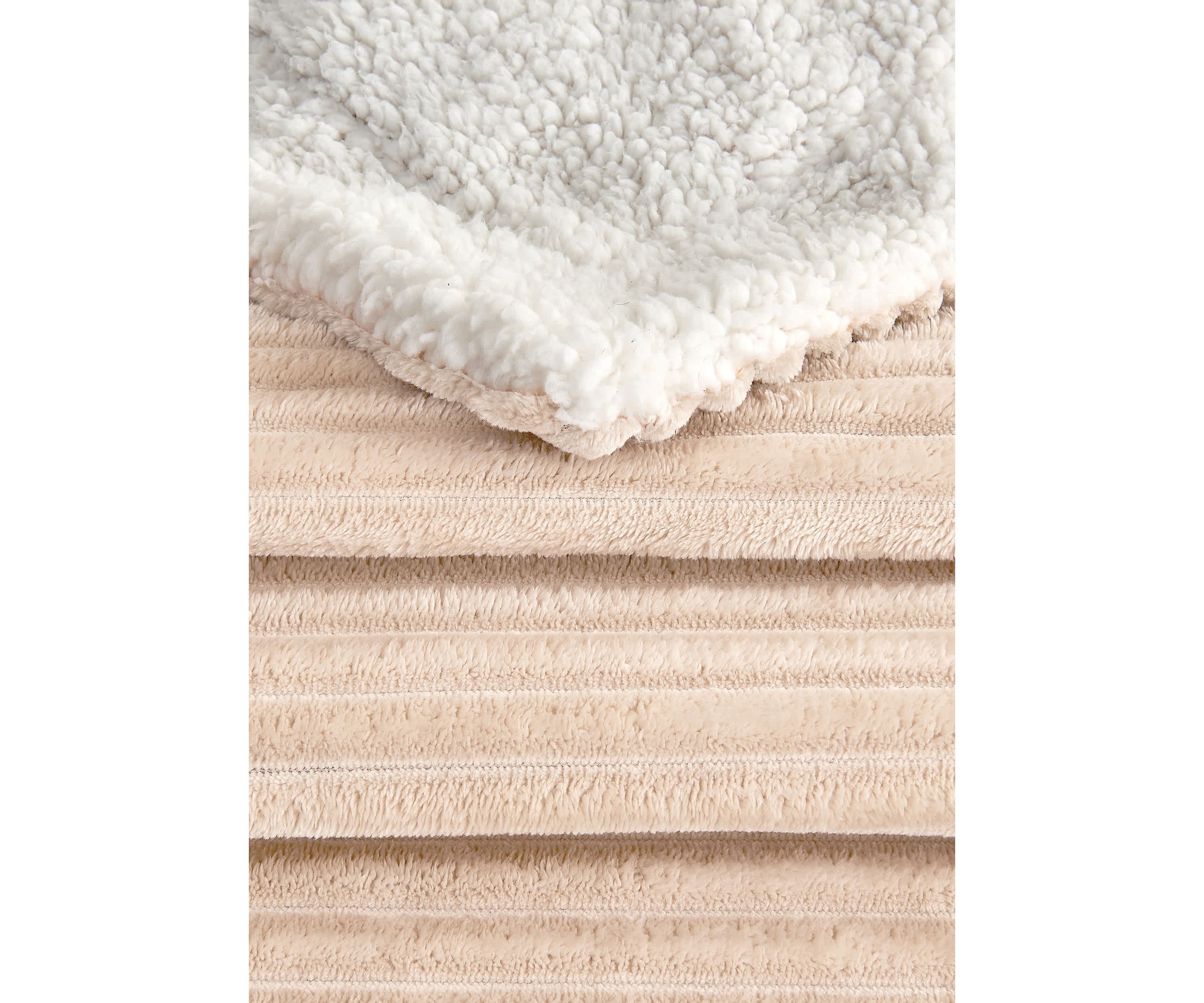 Velvet Plush Fleece Sherpa Ribbed Throw Blanket