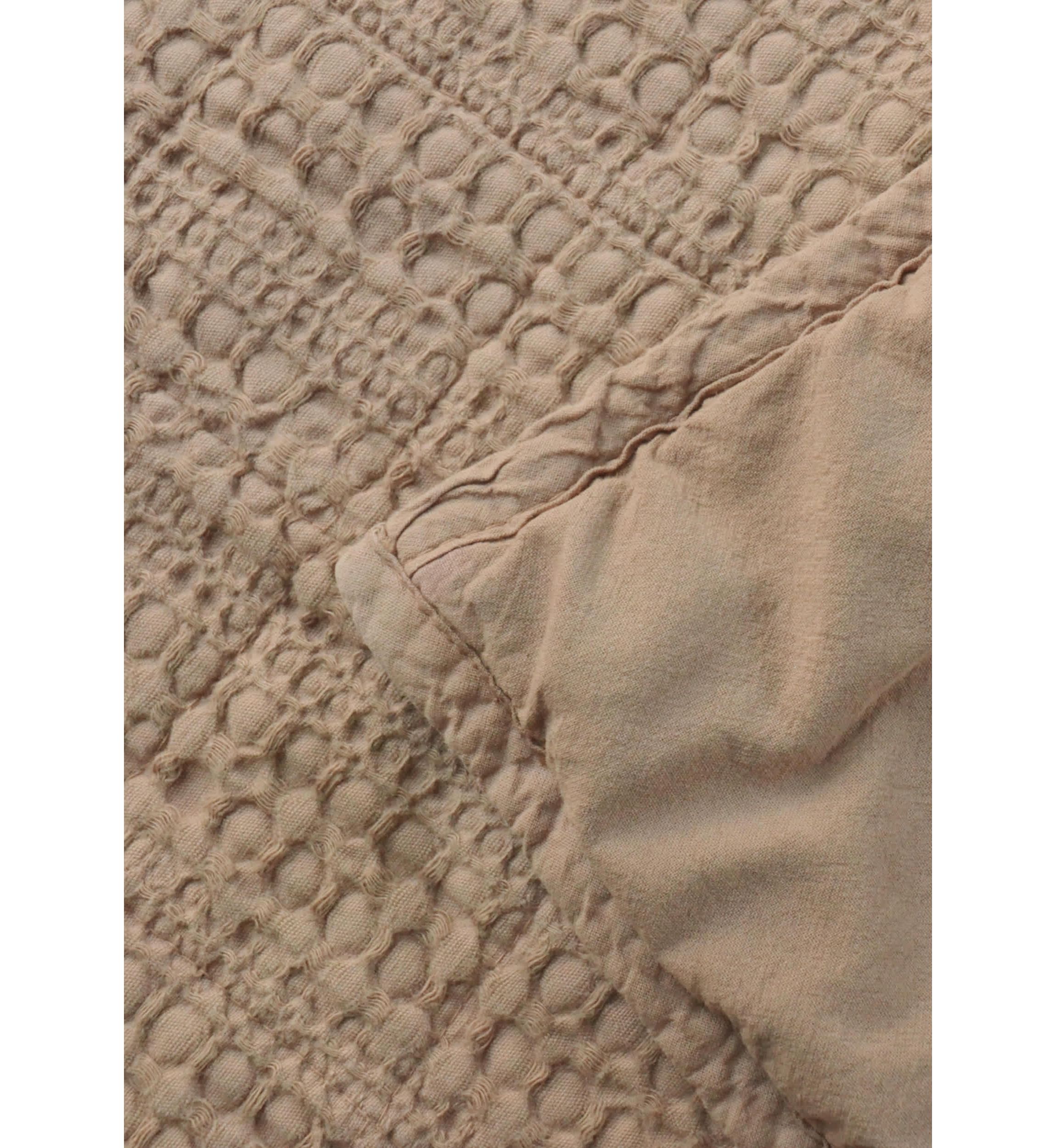 100% Cotton Honeycomb Waffle Garment Washed Quilt Set