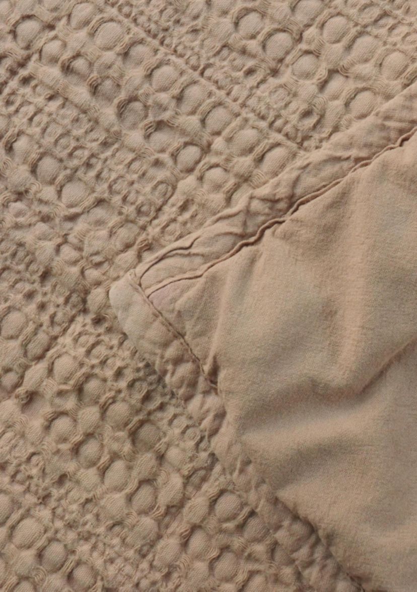 100% Cotton Honeycomb Waffle Garment Washed Quilt Set