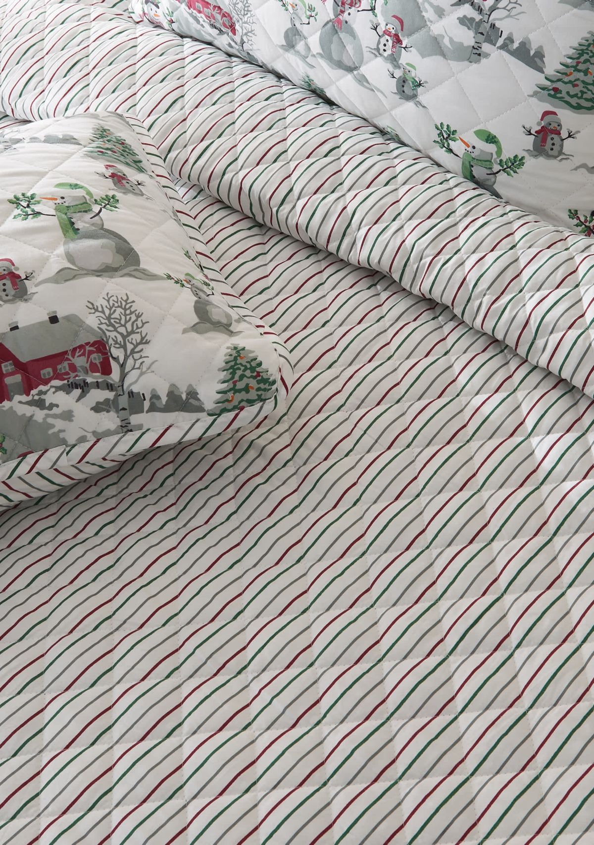 Holiday Printed Microfiber Quilt Set with Shams