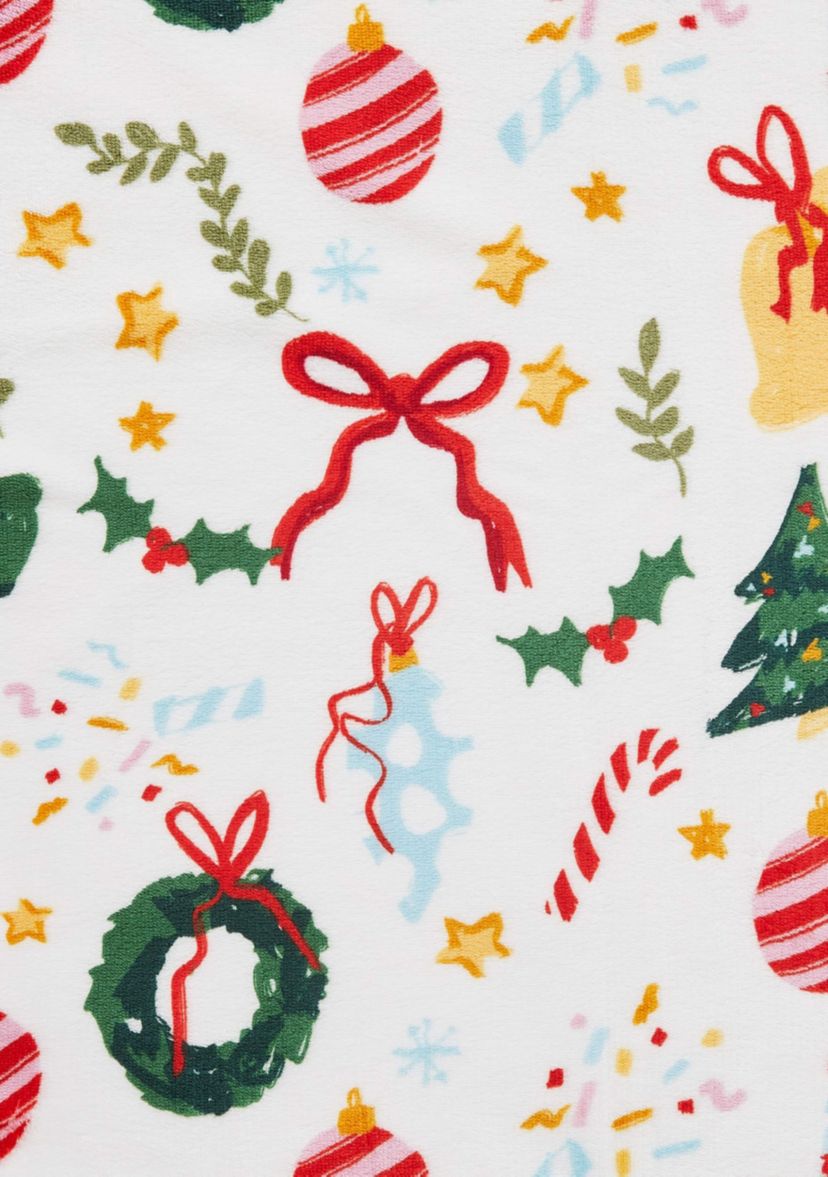 Velvet Plush Fleece Reversible Sherpa Christmas Throw
