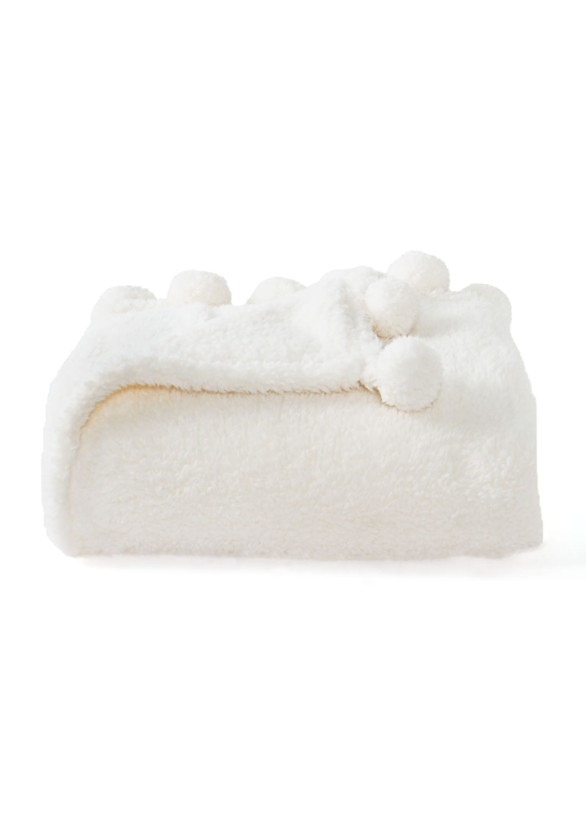 Sherpa Pom Throw Blanket