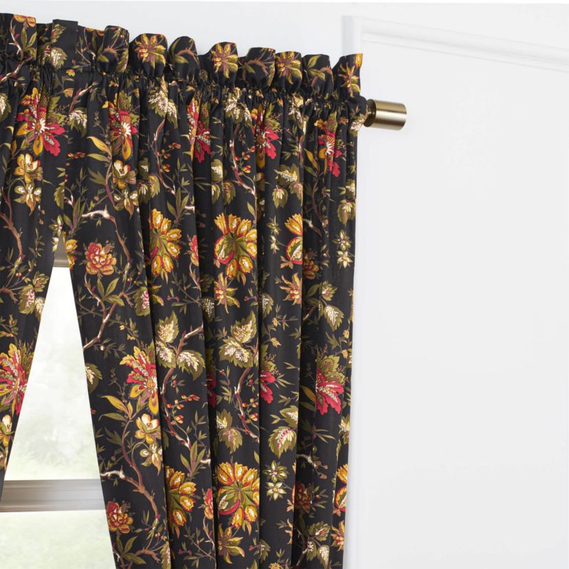 Felicite Noir 100% Cotton Sateen Window Tier Pair