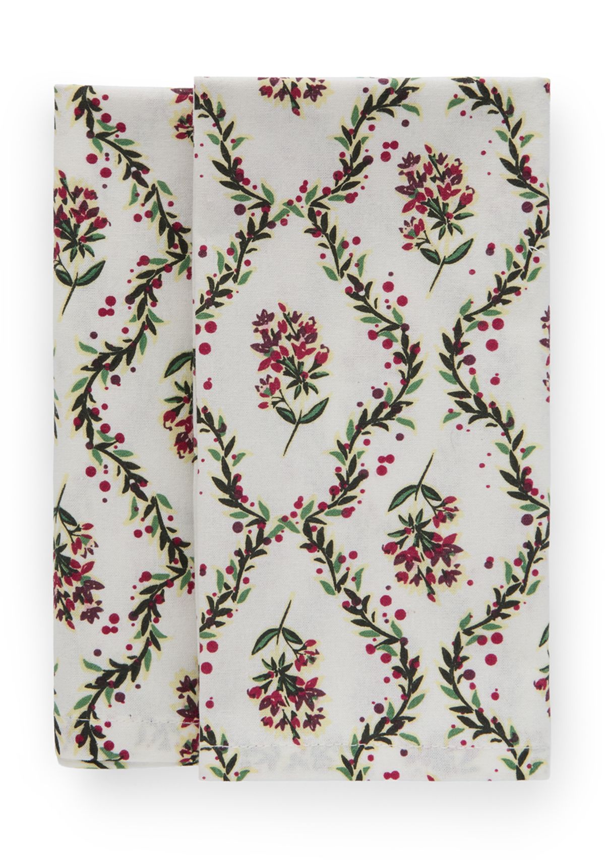 Set of 2 Mistletoe Print Napkins