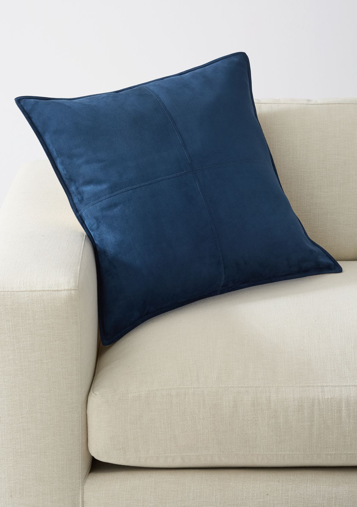 Blue Faux Suede Pillow