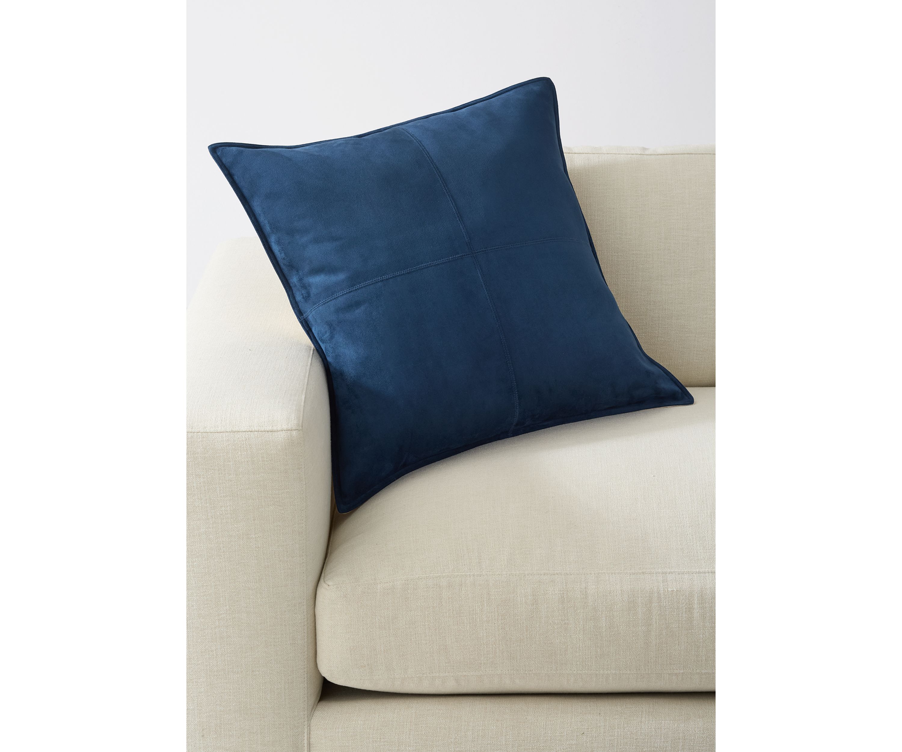 Blue Faux Suede Pillow