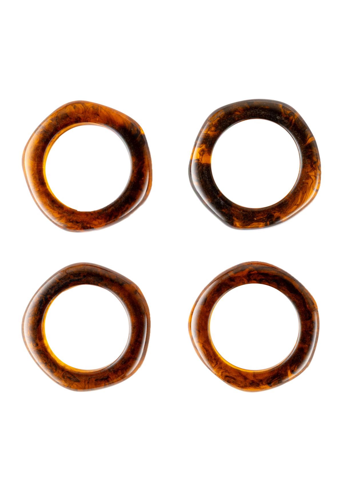 Tortoise Print Napkin Rings Set of 4