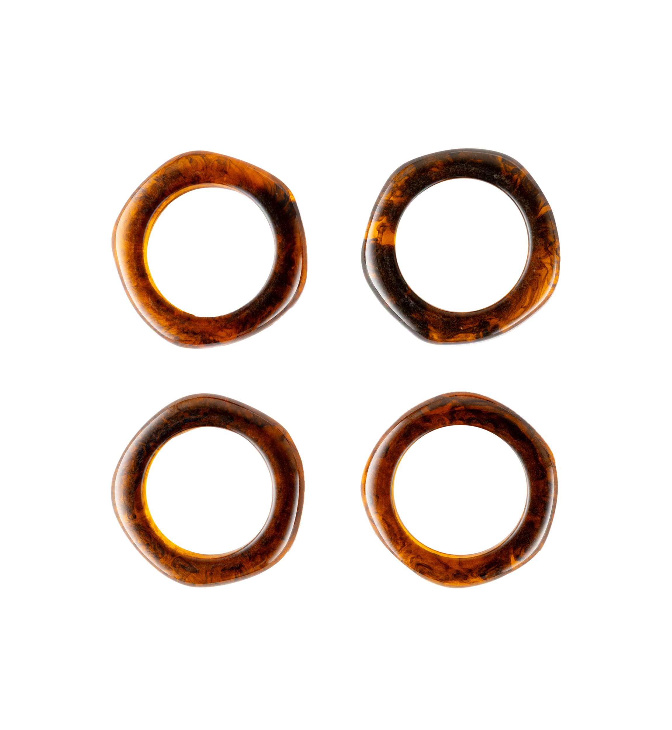 Tortoise Print Napkin Rings Set of 4