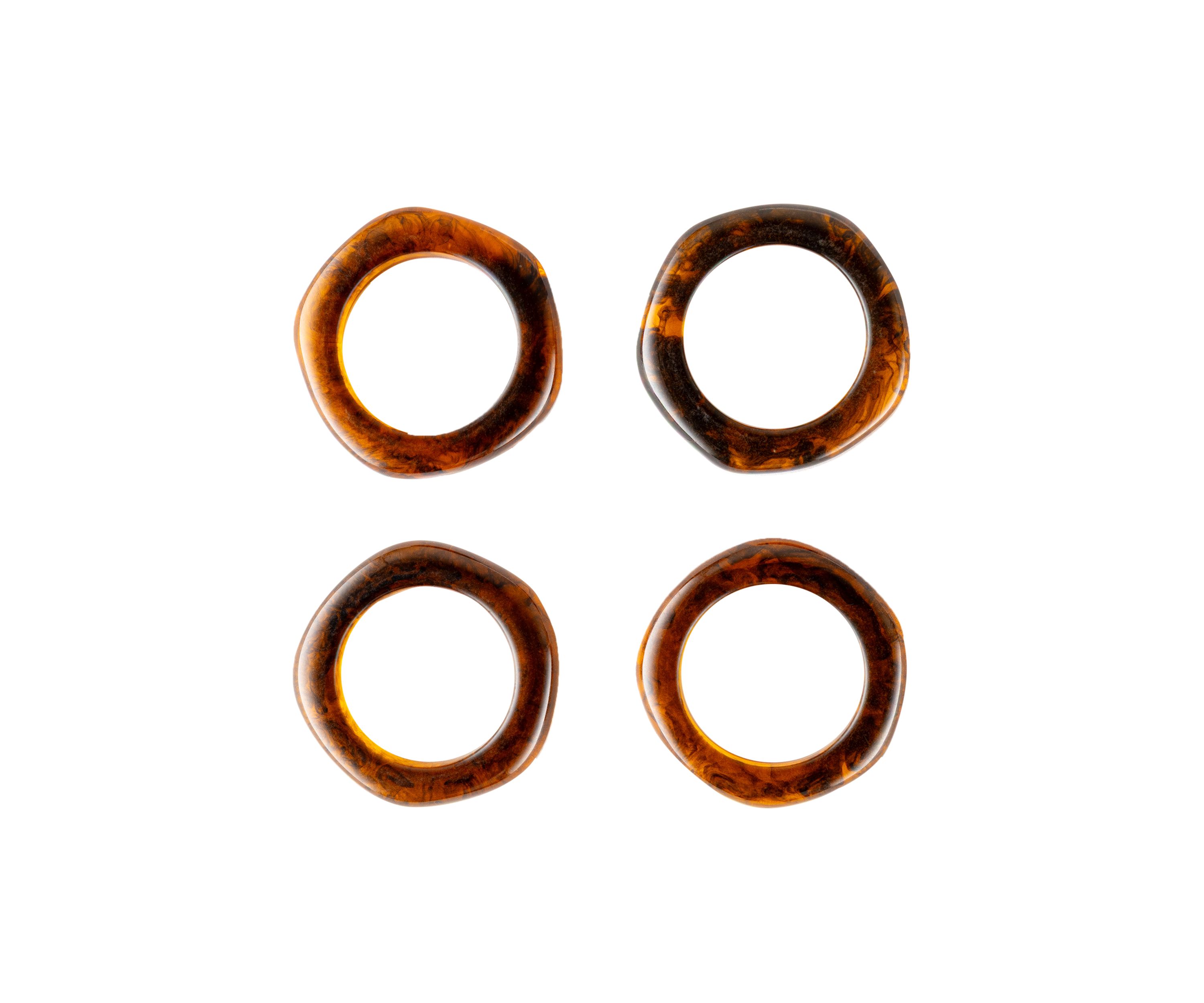 Tortoise Print Napkin Rings Set of 4