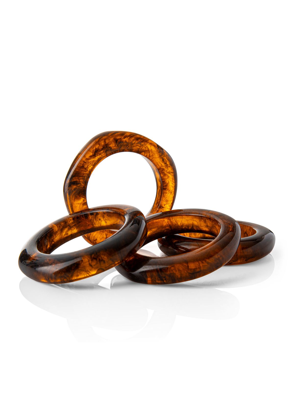 Tortoise Print Napkin Rings Set of 4