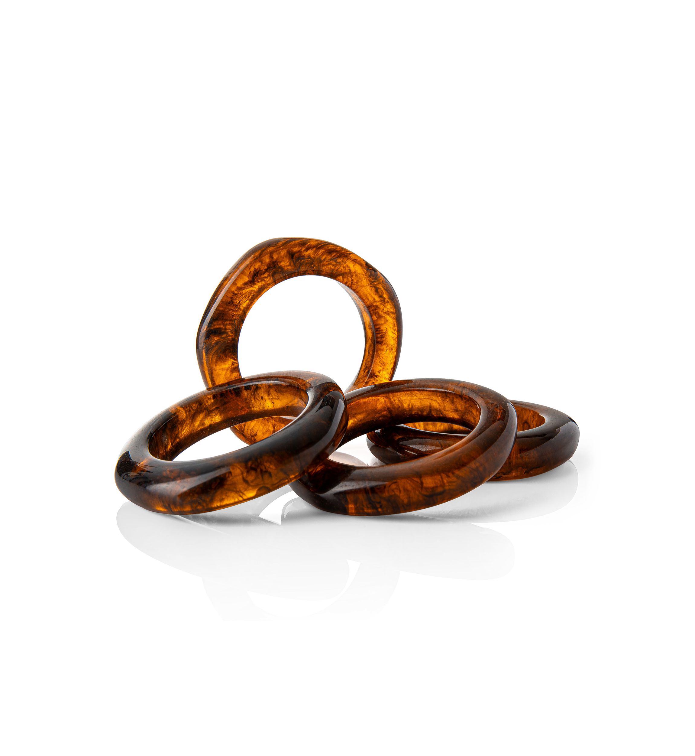 Tortoise Print Napkin Rings Set of 4