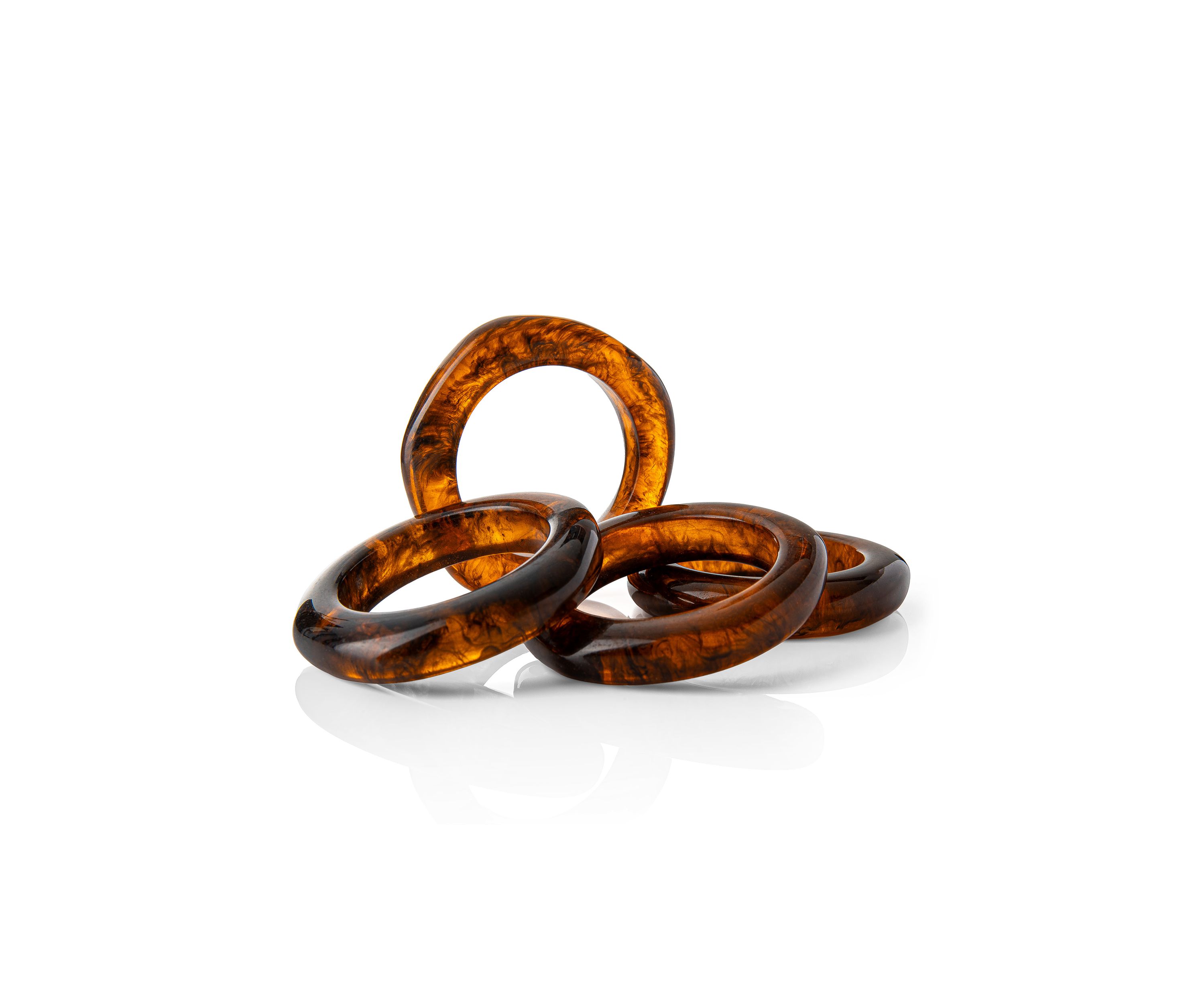 Tortoise Print Napkin Rings Set of 4