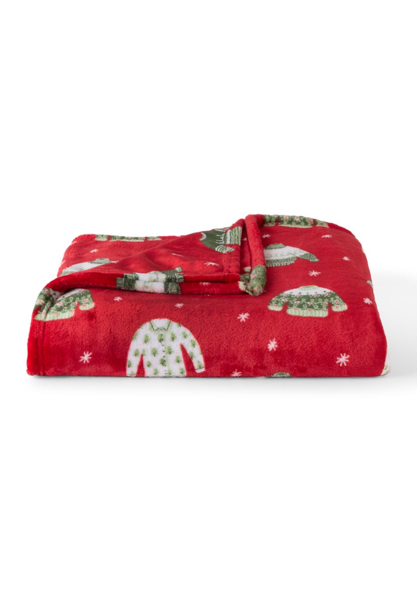 Holiday Sweaters Plush Throw Blanket