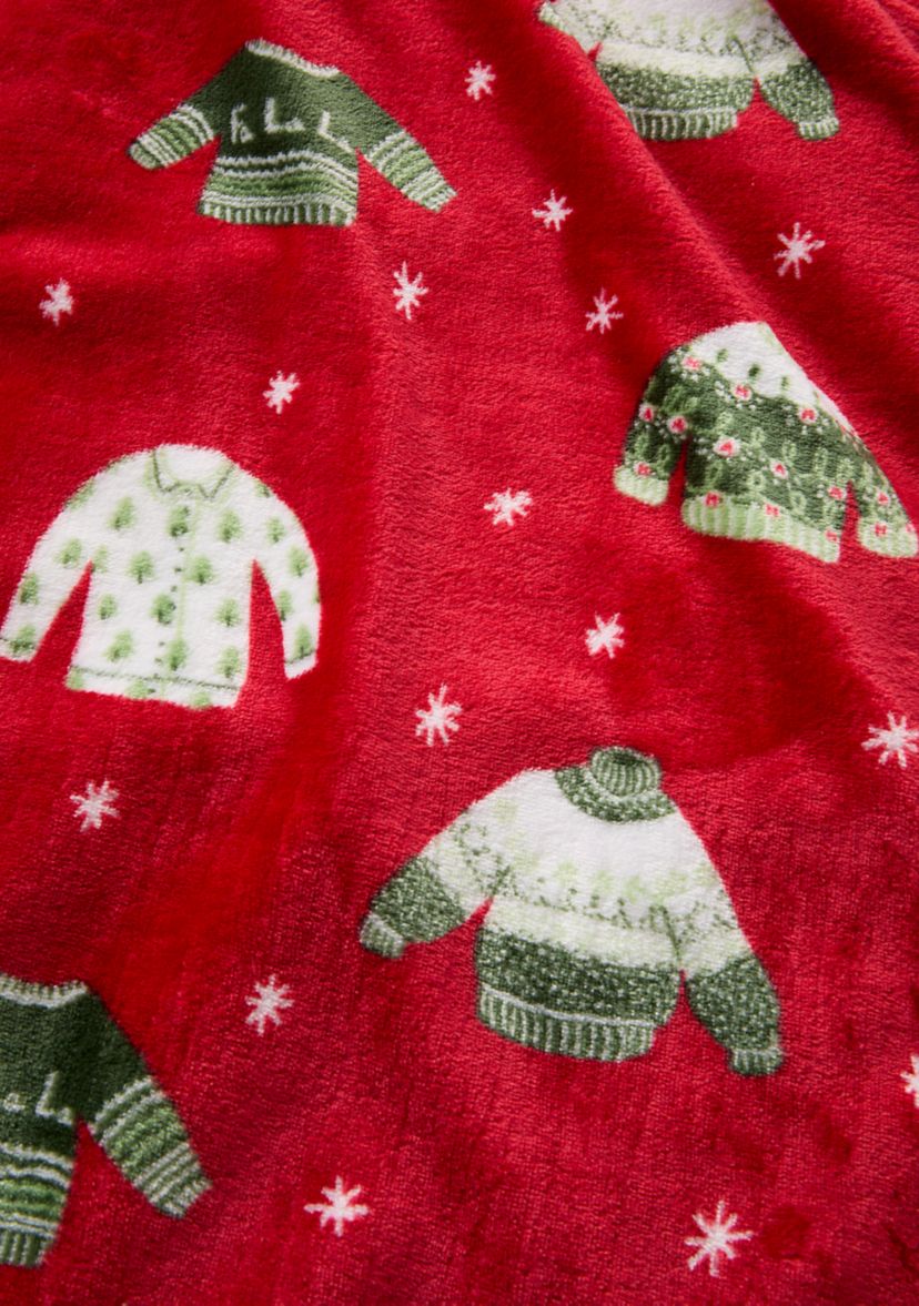 Holiday Sweaters Plush Throw Blanket