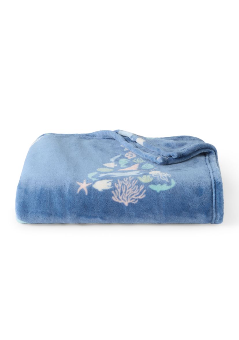 Coastal Trees Plush Throw Blanket