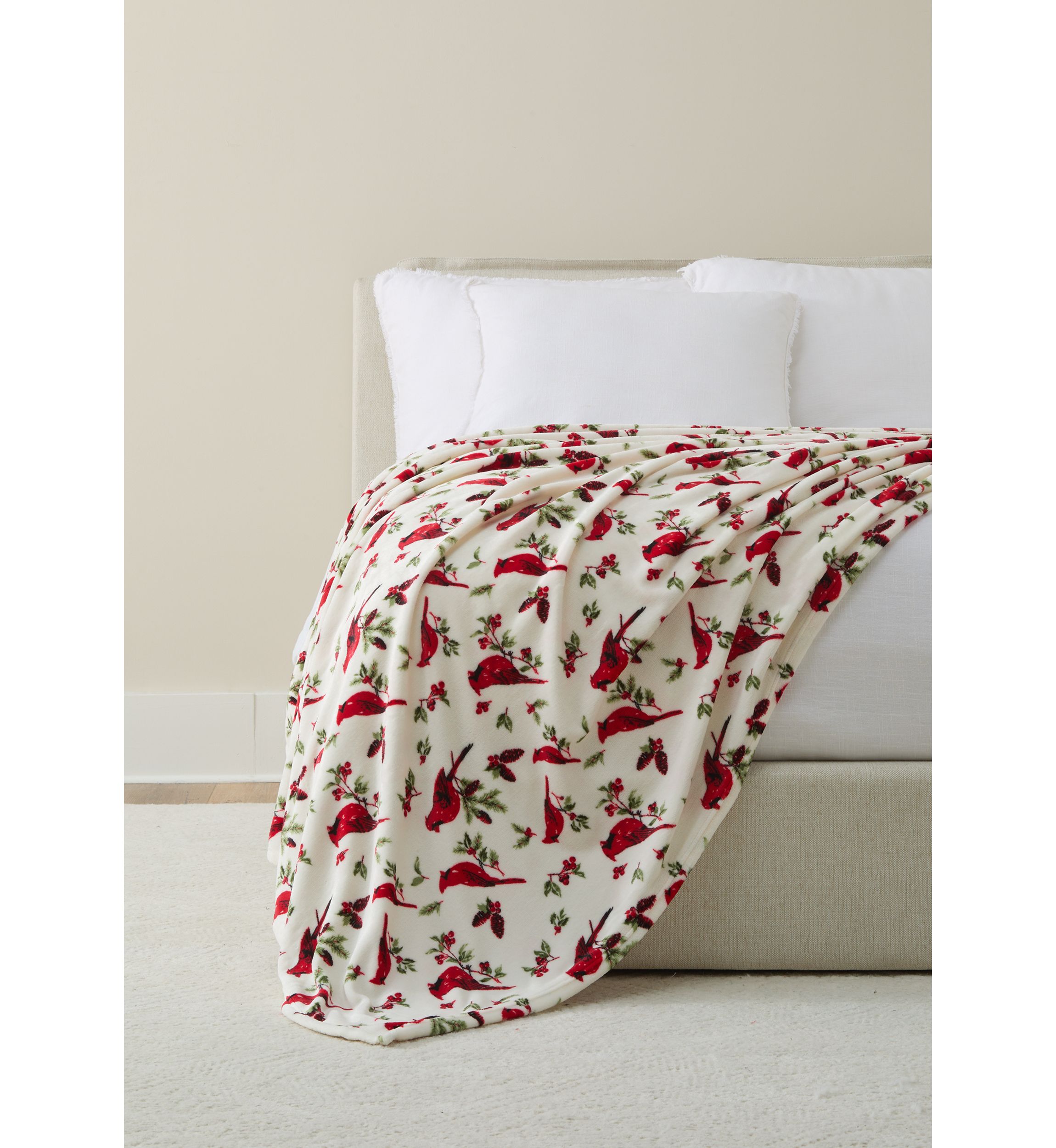 Winter Cardinal Plush Blanket