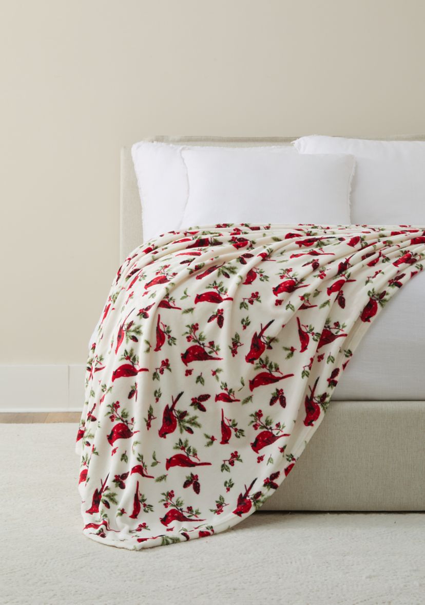 Winter Cardinal Plush Blanket