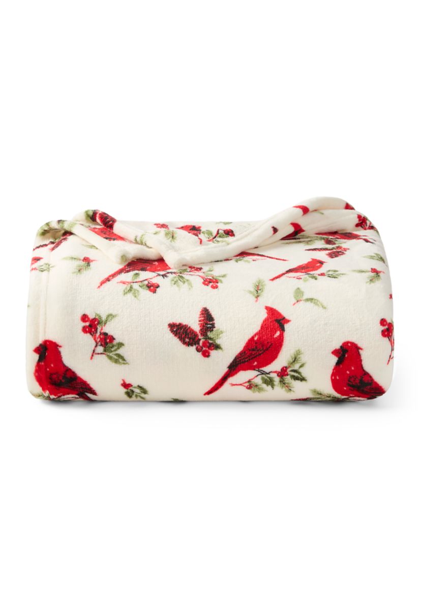 Winter Cardinal Plush Blanket