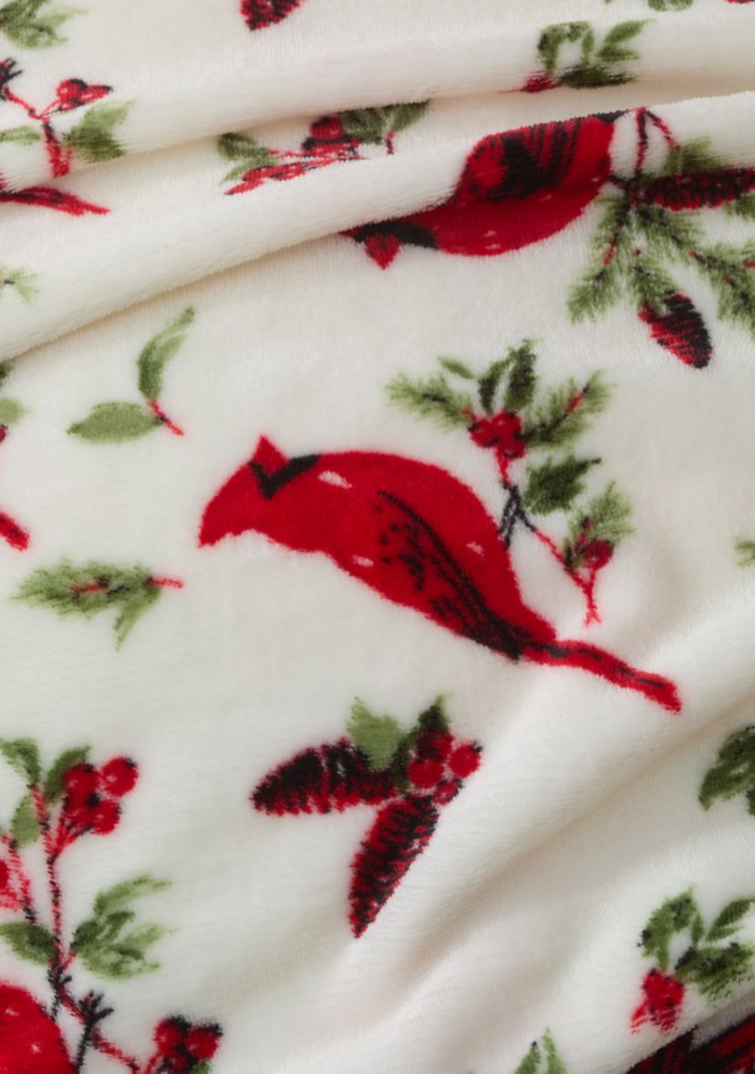 Winter Cardinal Plush Blanket