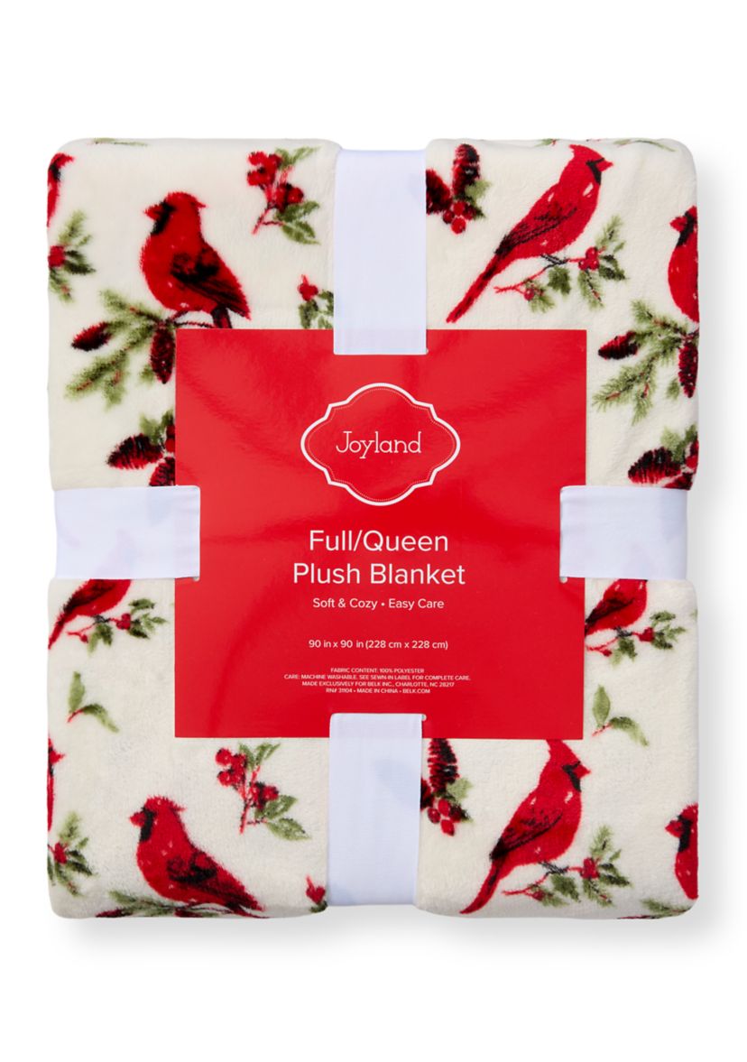 Winter Cardinal Plush Blanket