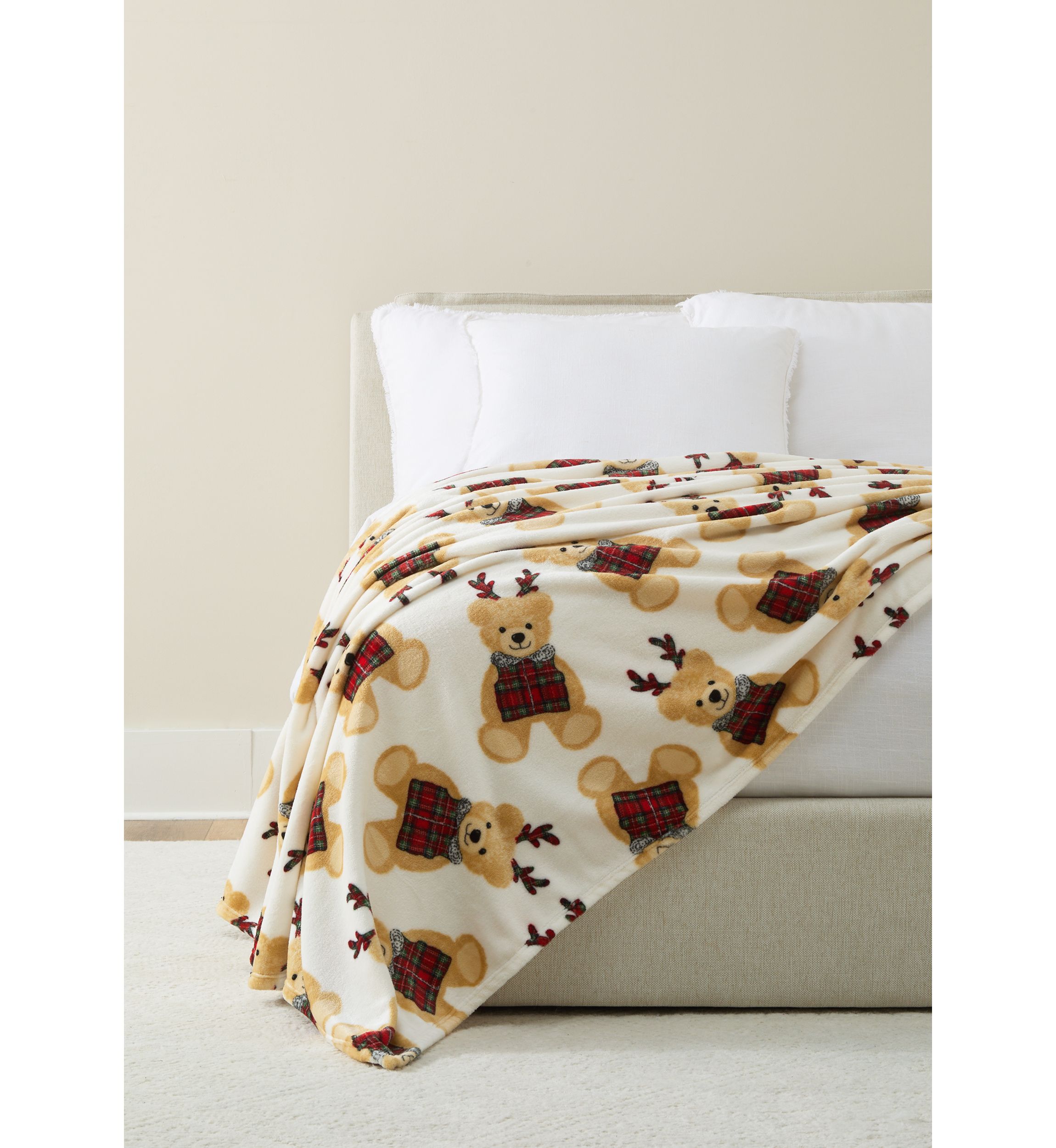 Holiday Belkie Bear Plush Blanket